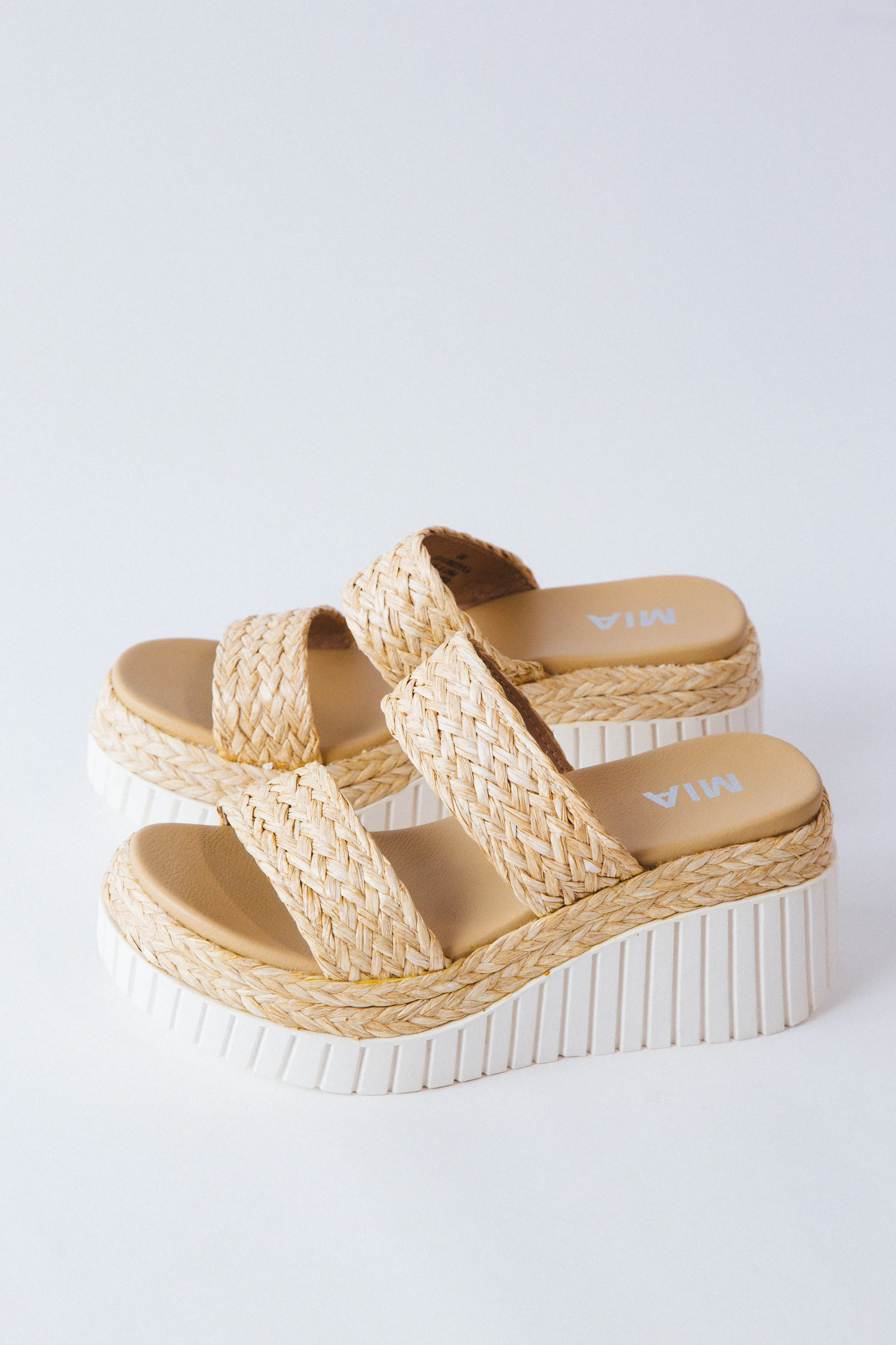 Zayla Raffia Band Platform Sandal, Natural sold by North & Main Clothing Company