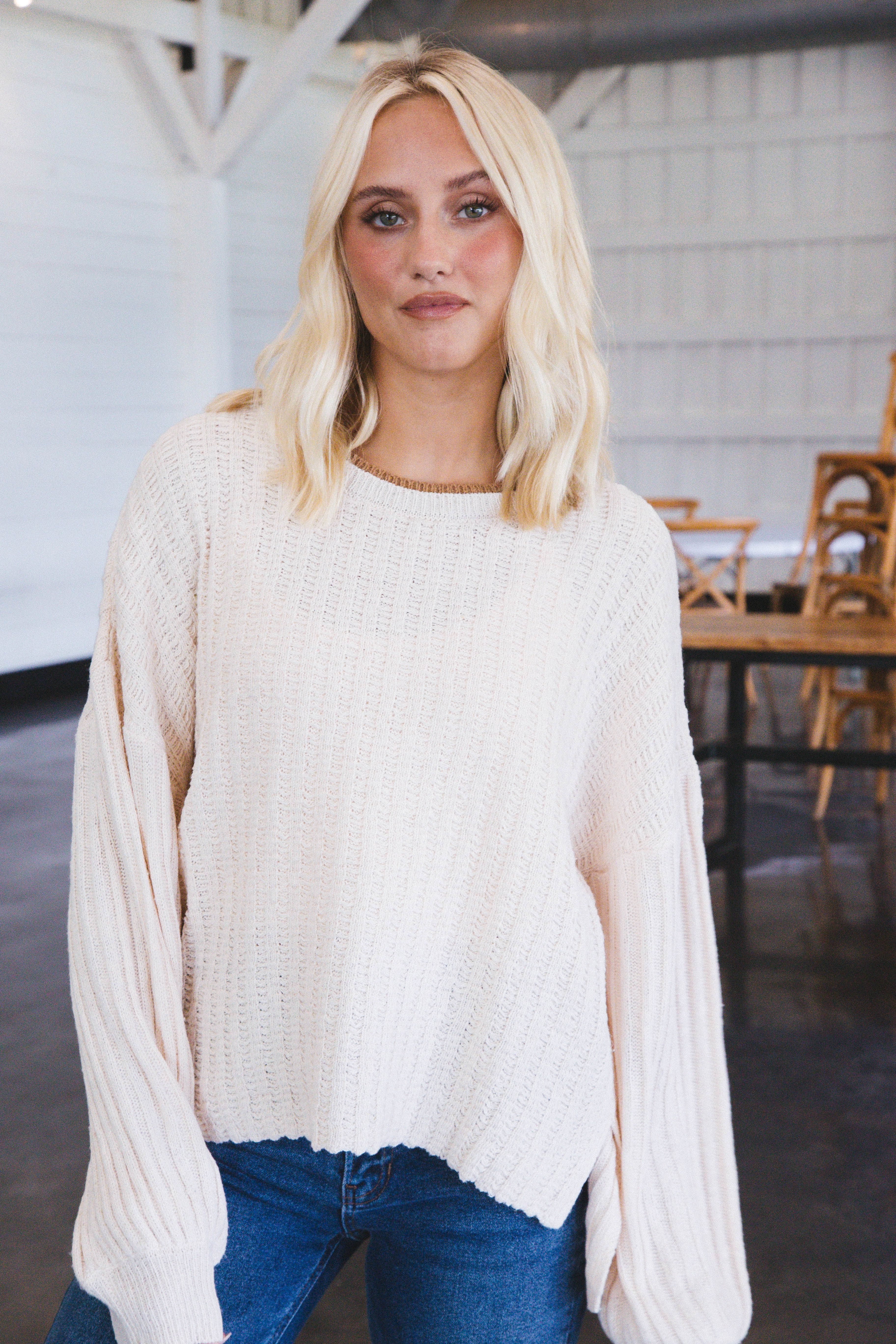 Good Move Pullover Sweater, Cream sold by North & Main Clothing Company