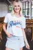 America The Beautiful Graphic Crop Top, White sold by North & Main Clothing Company
