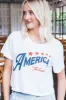 America The Beautiful Graphic Crop Top, White sold by North & Main Clothing Company