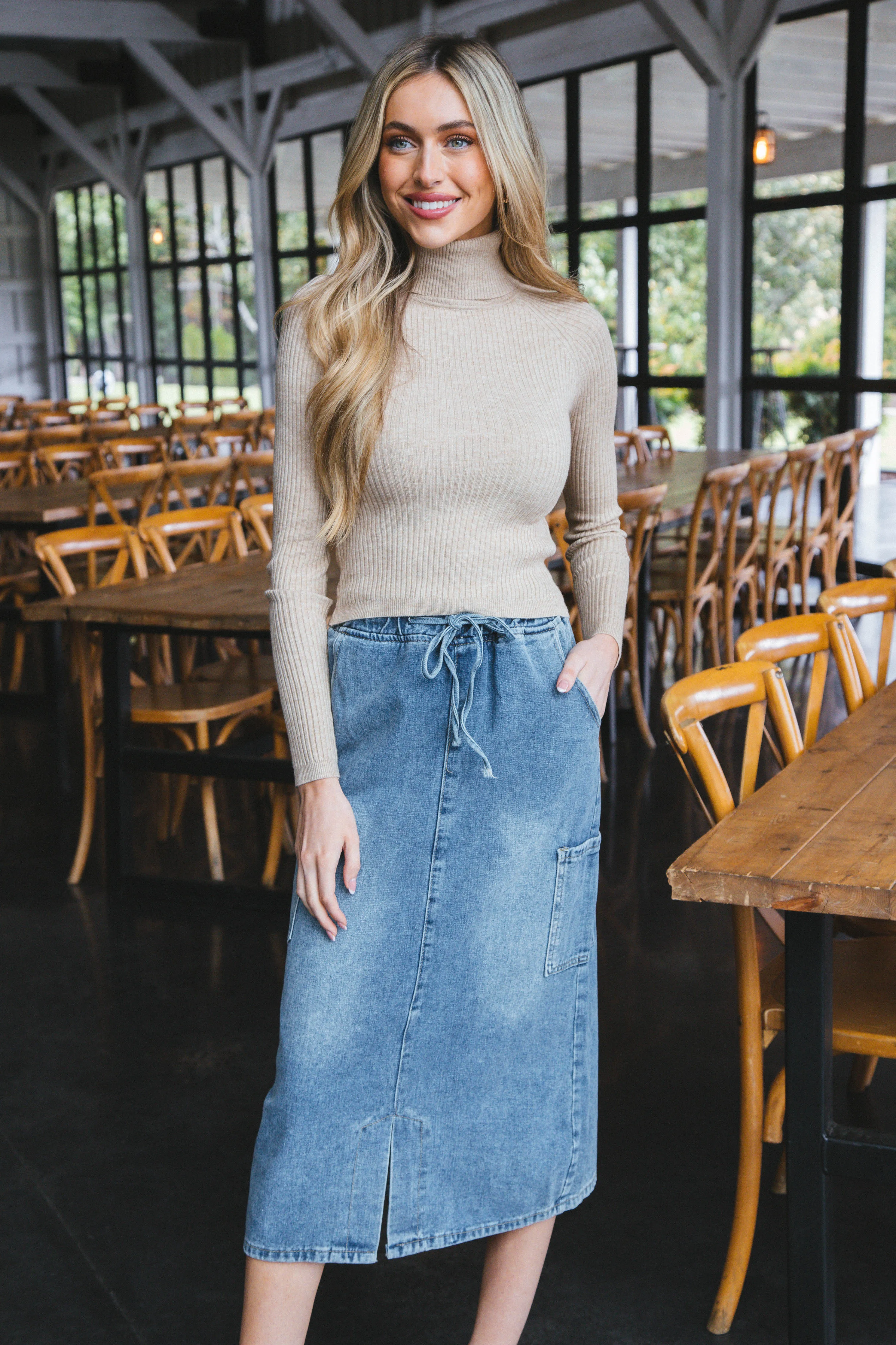 Jada Denim Midi Cargo Skirt, Medium Denim sold by North & Main Clothing Company product image thumbnail 2