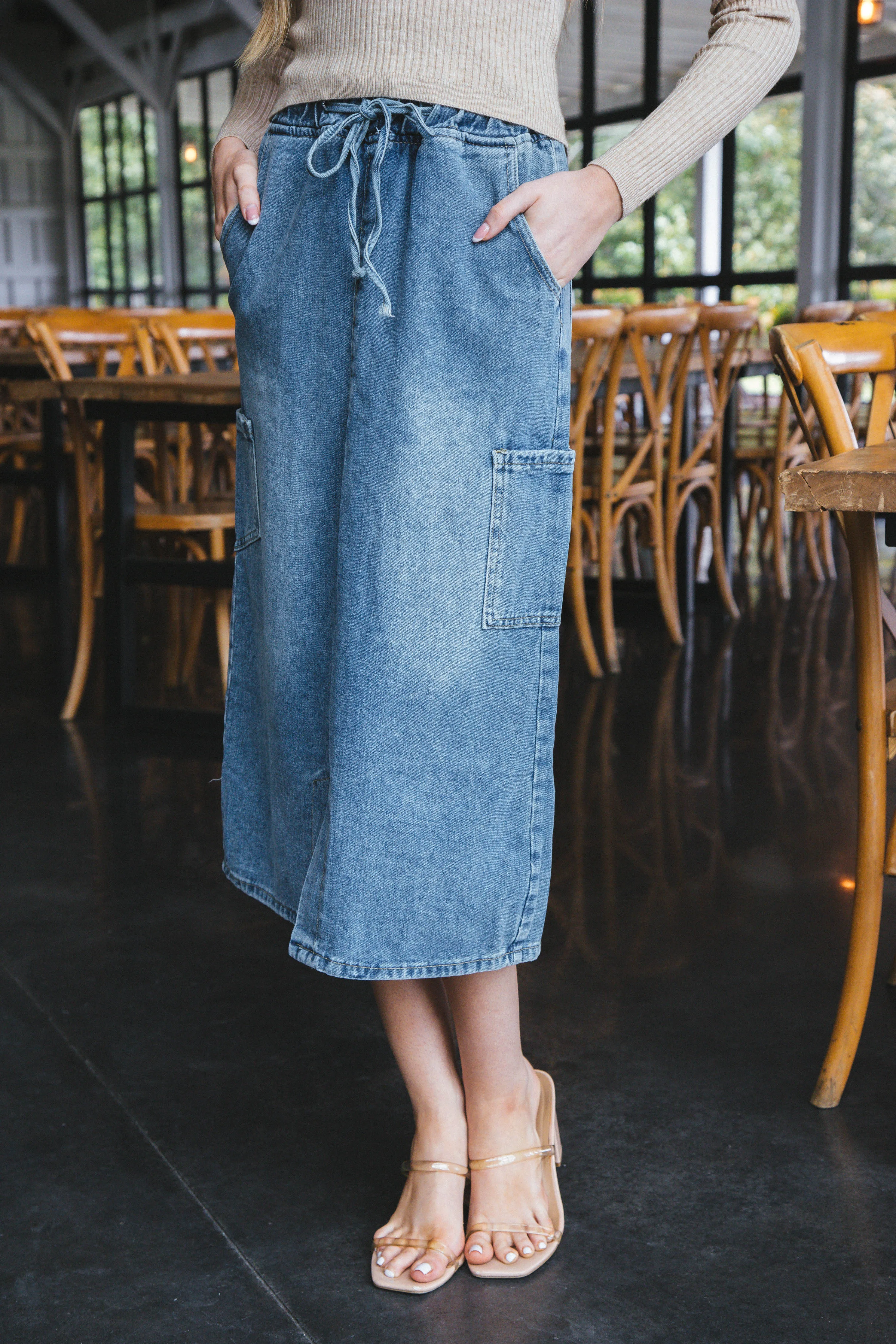 Jada Denim Midi Cargo Skirt, Medium Denim sold by North & Main Clothing Company product image thumbnail 4