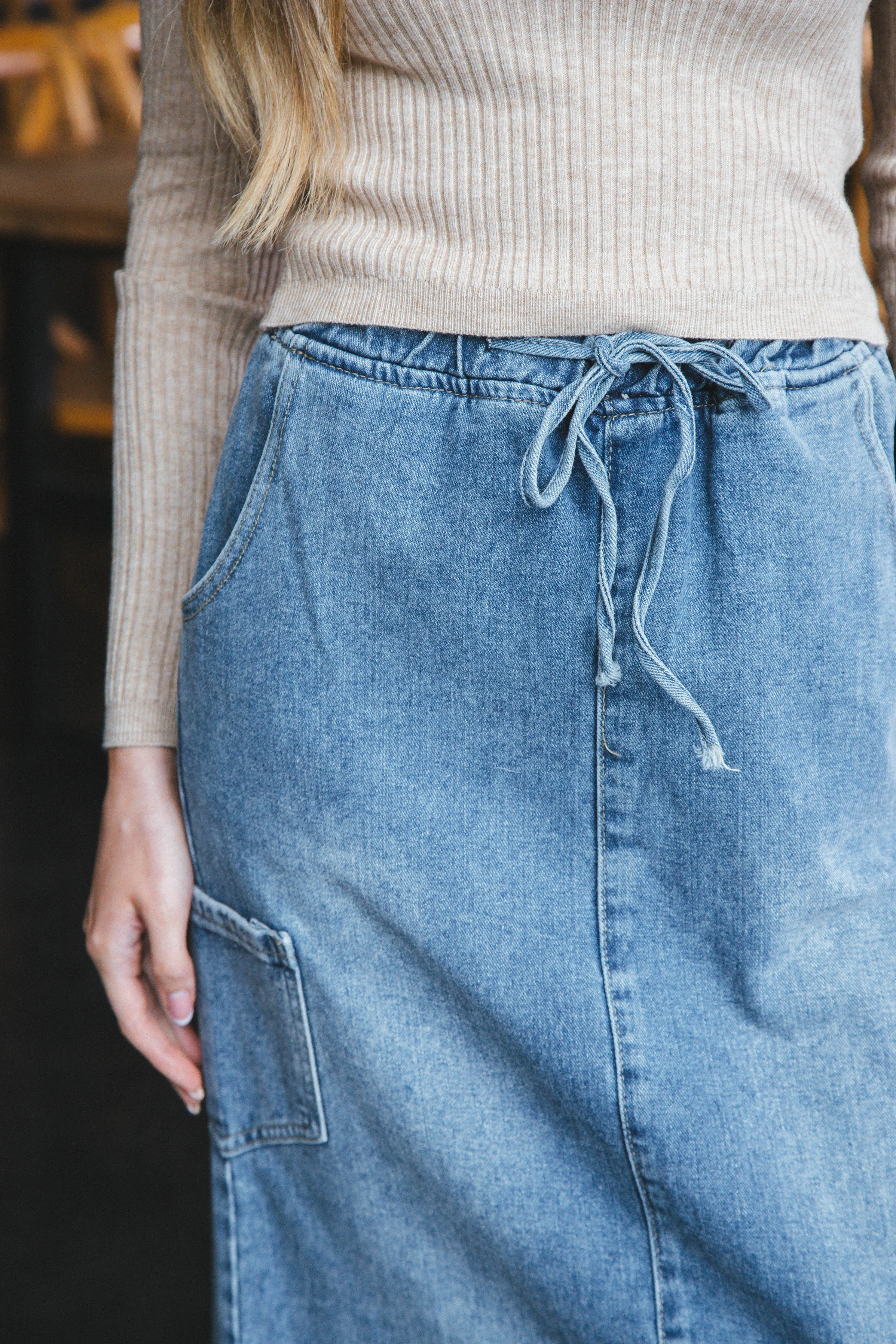 Jada Denim Midi Cargo Skirt, Medium Denim sold by North & Main Clothing Company product image thumbnail 3