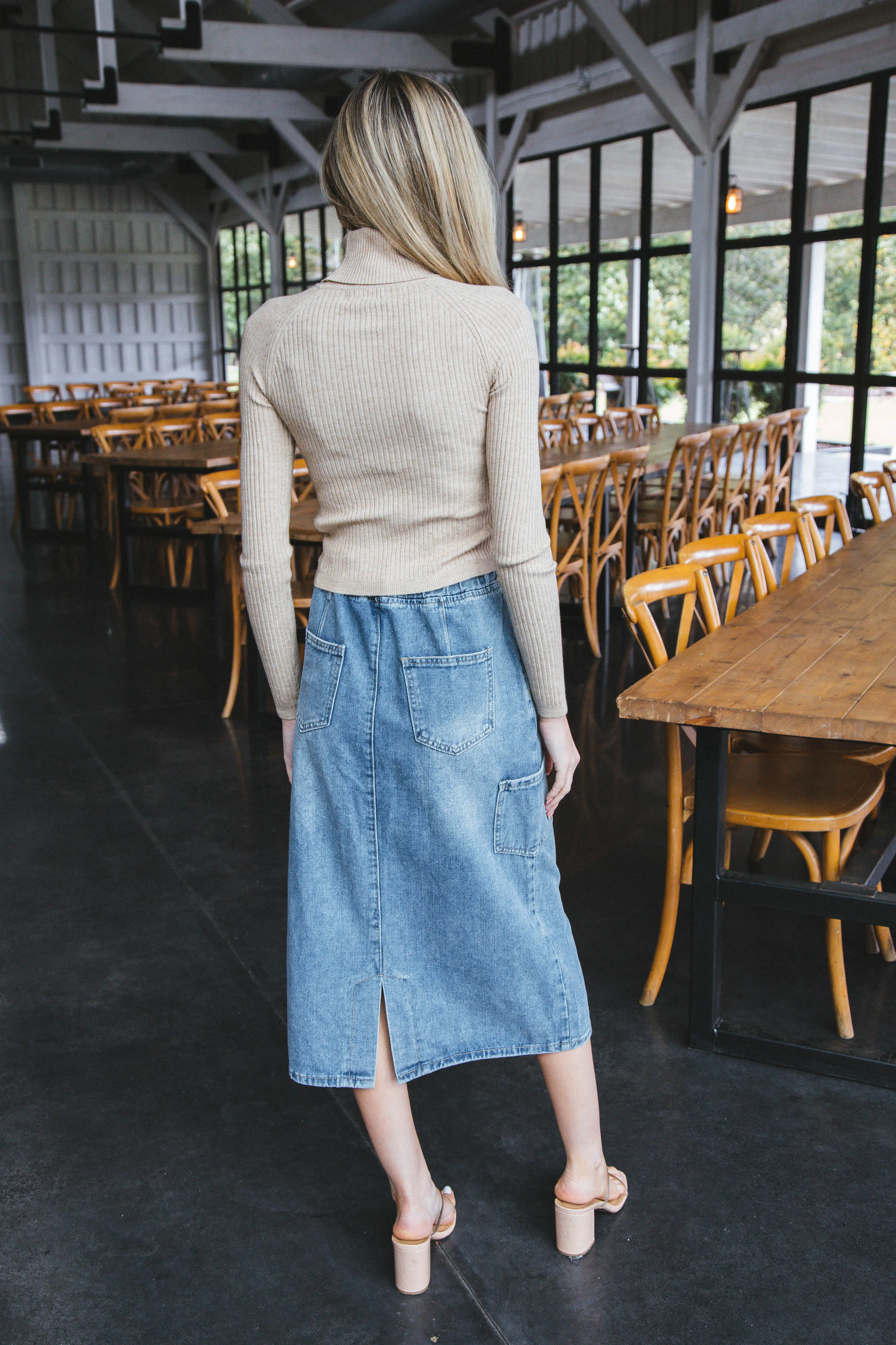 Jada Denim Midi Cargo Skirt, Medium Denim sold by North & Main Clothing Company product image thumbnail 5