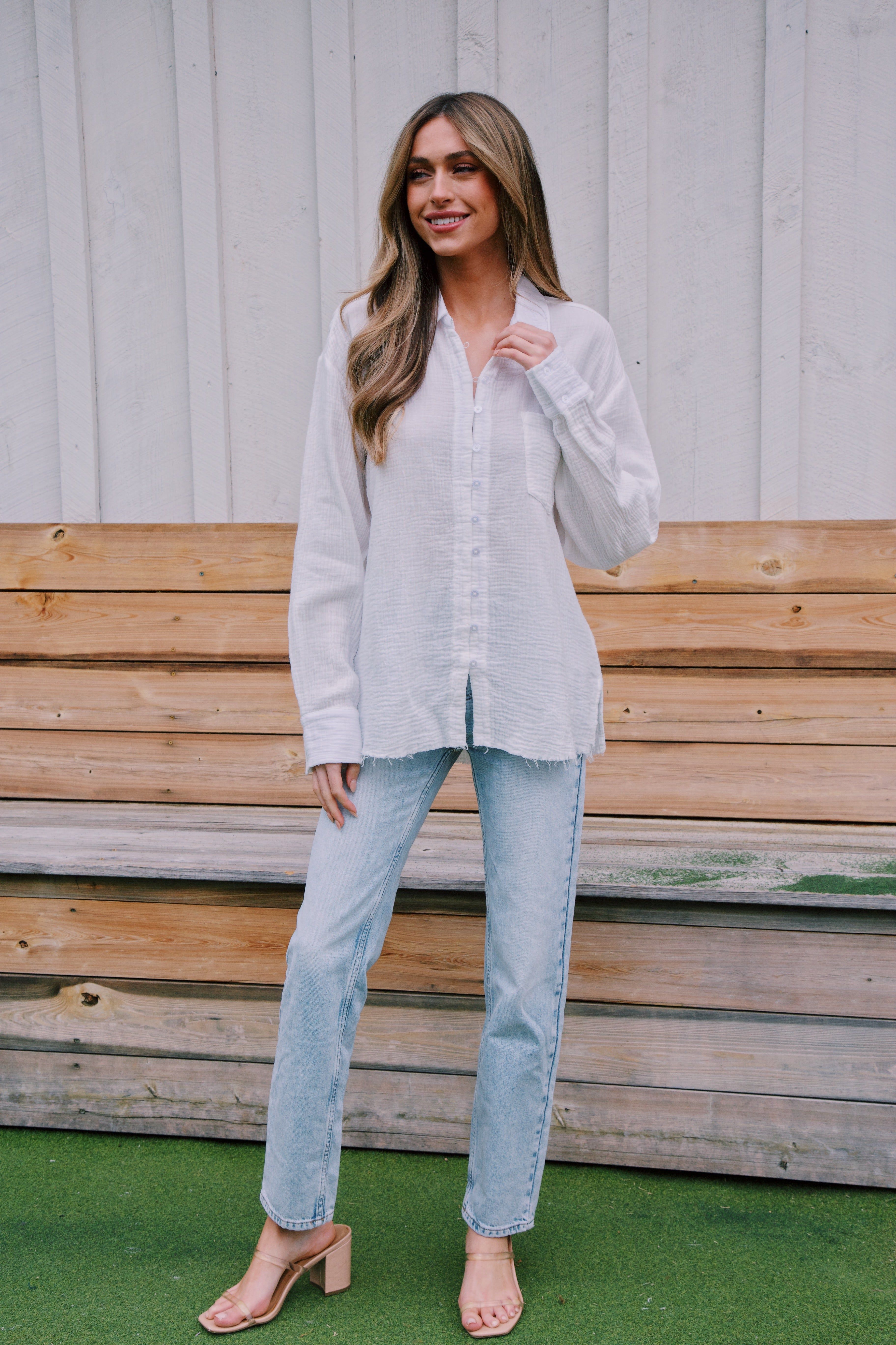 Nellie High Waisted Straight Leg Jeans, Bleach Acid | Free People sold by North & Main Clothing Company product image thumbnail 11