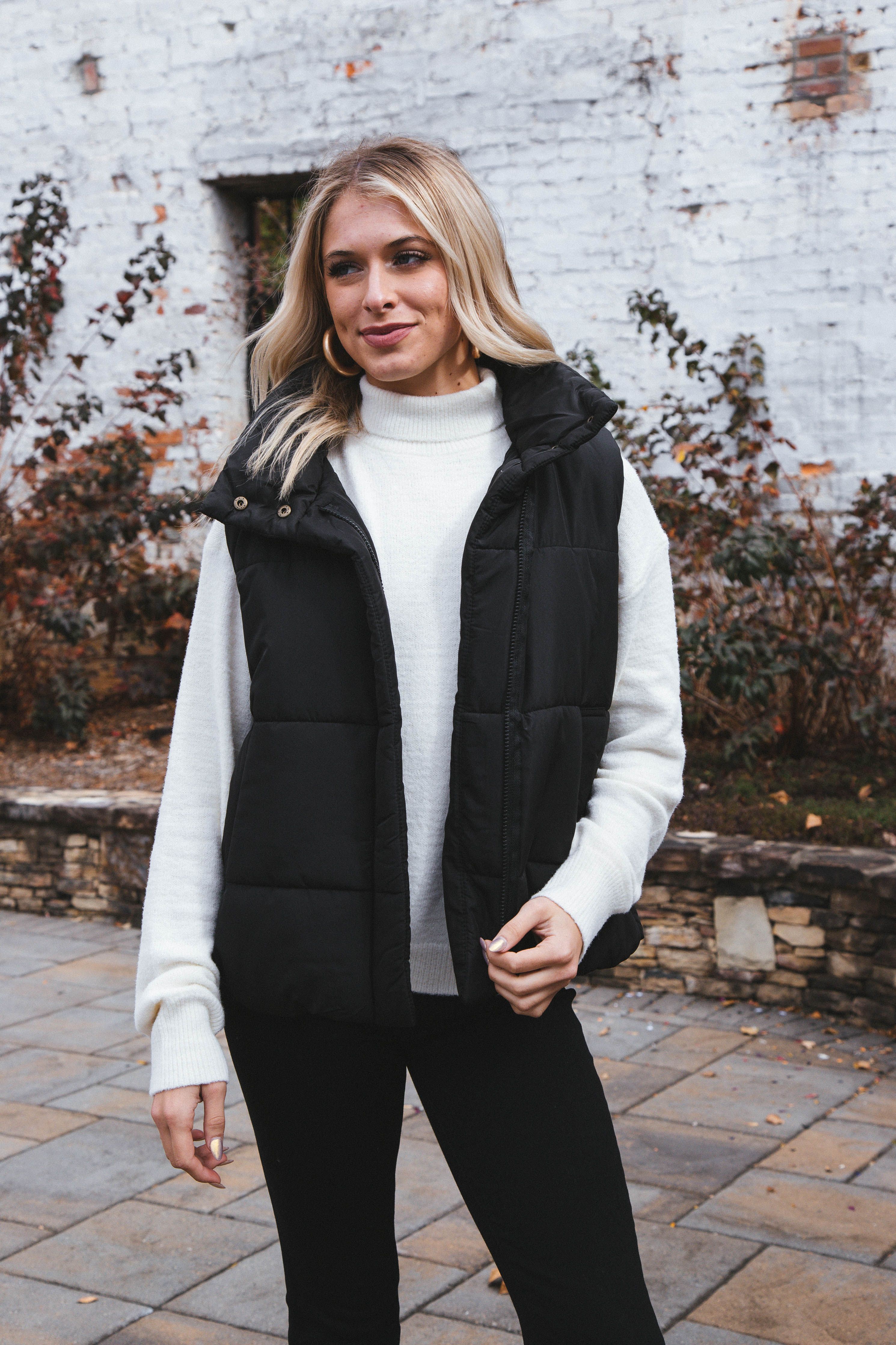 Aria High Neck Solid Sweater, Cream sold by North & Main Clothing Company product image thumbnail 2