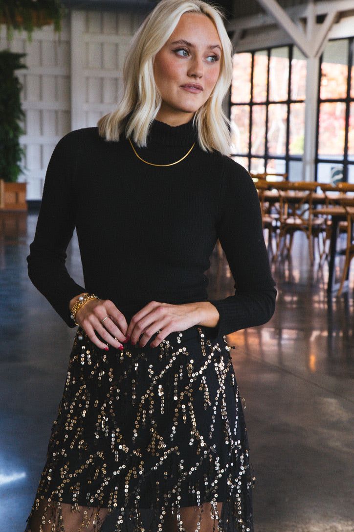 Lessie Turtleneck Sweater, Black sold by North & Main Clothing Company