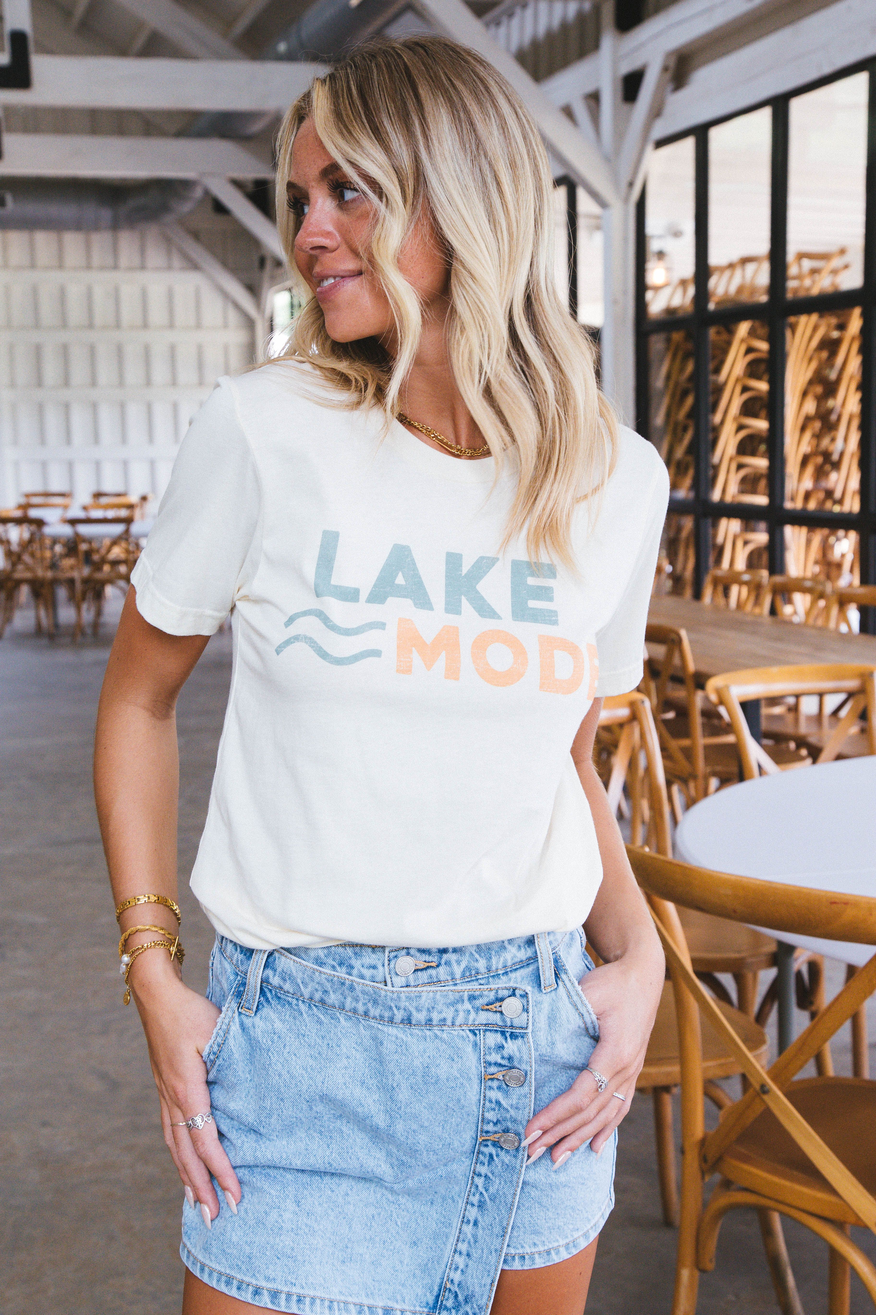 Lake Mode Graphic Tee, Ivory sold by North & Main Clothing Company product image thumbnail 5
