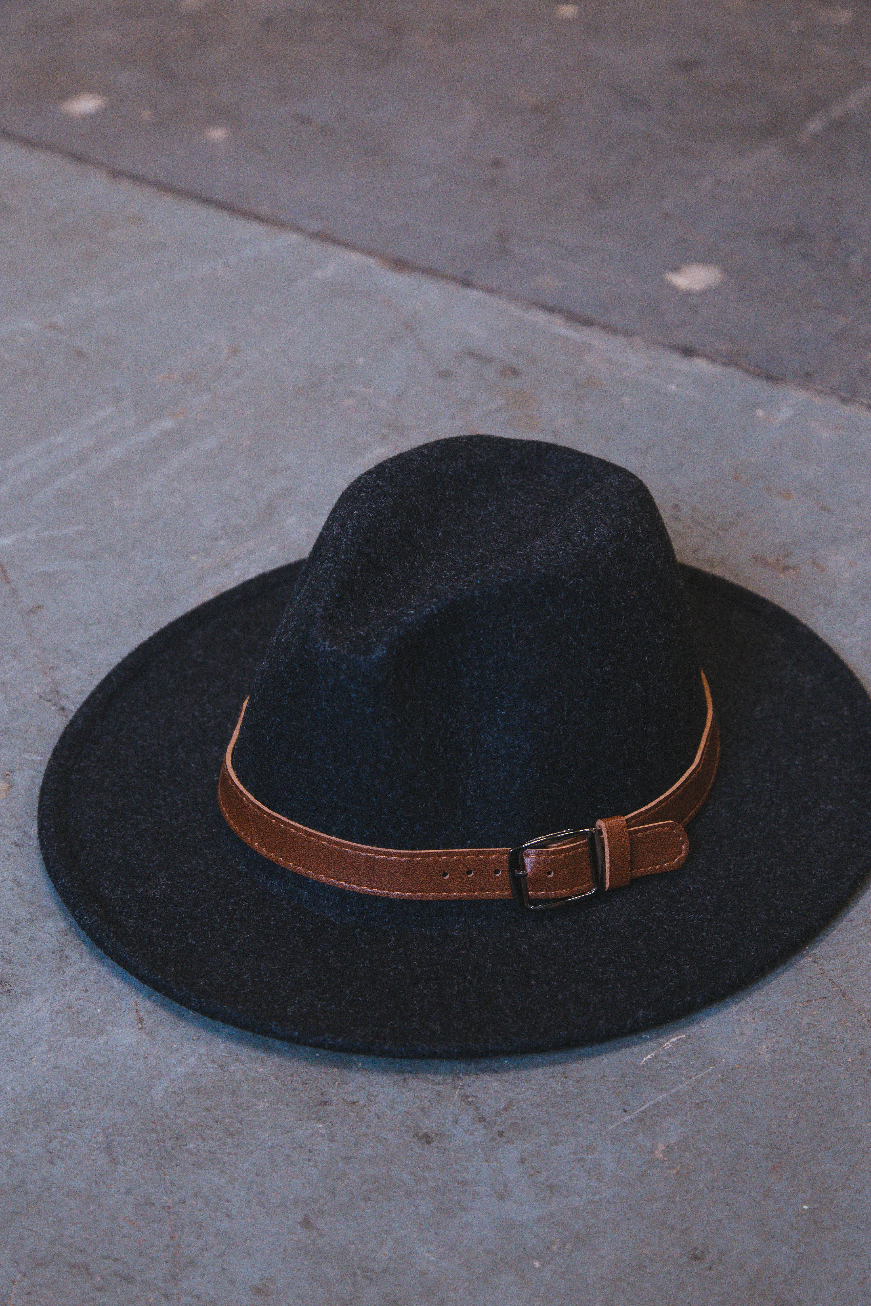 Beth Panama Hat, Black sold by North & Main Clothing Company