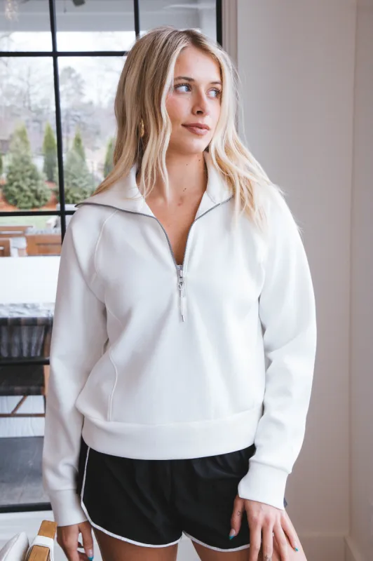 Airessentials Half Zip, Powder | Spanx sold by North & Main Clothing Company