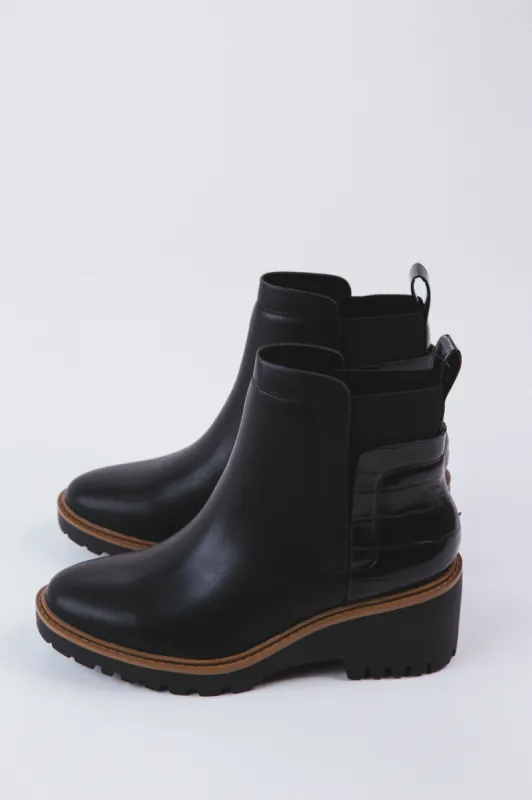 Bait Lug Wedge Bootie, Black sold by North & Main Clothing Company