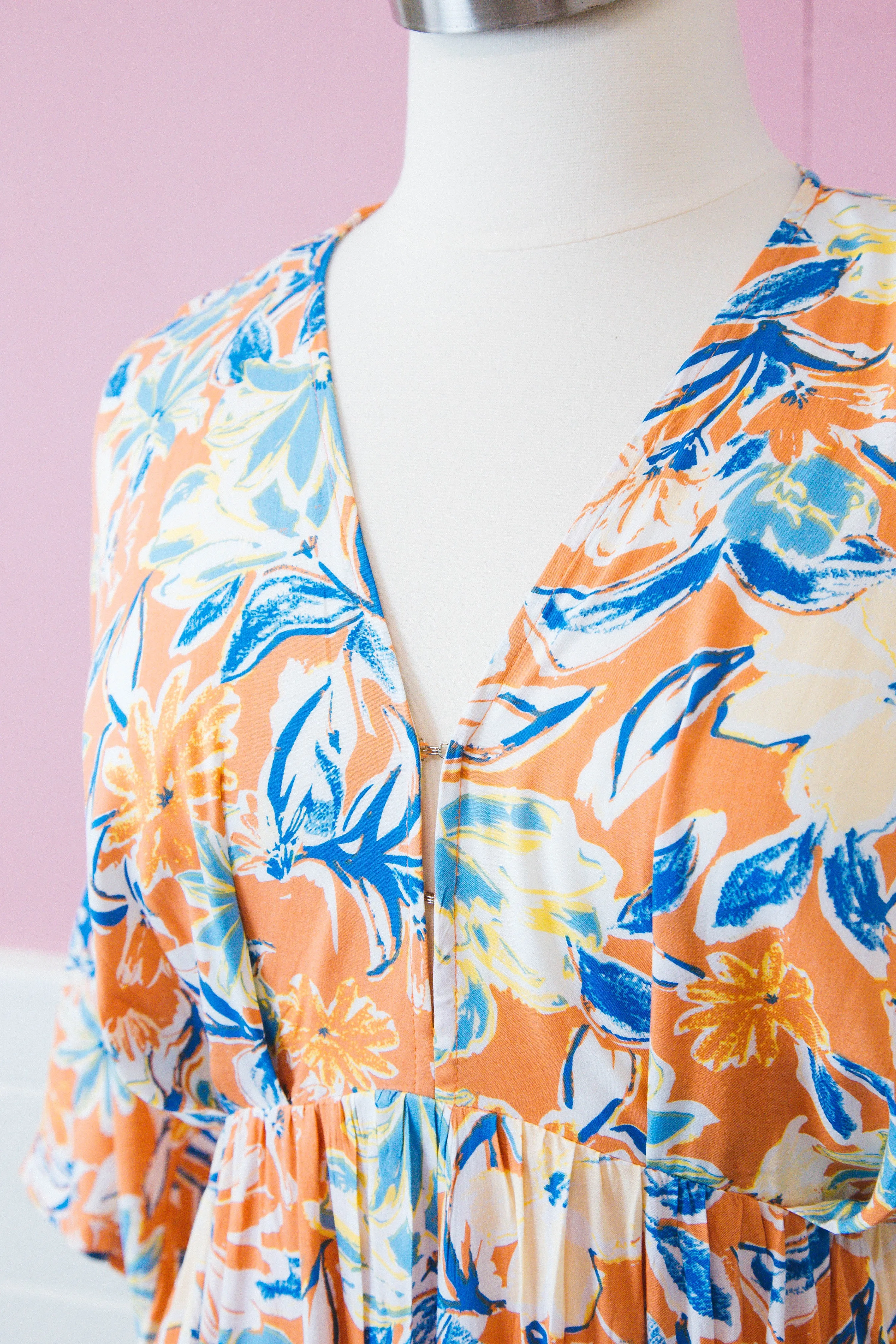 Ximena Floral Maxi Dress, Apricot | Extended Sizes sold by North & Main Clothing Company product image thumbnail 3