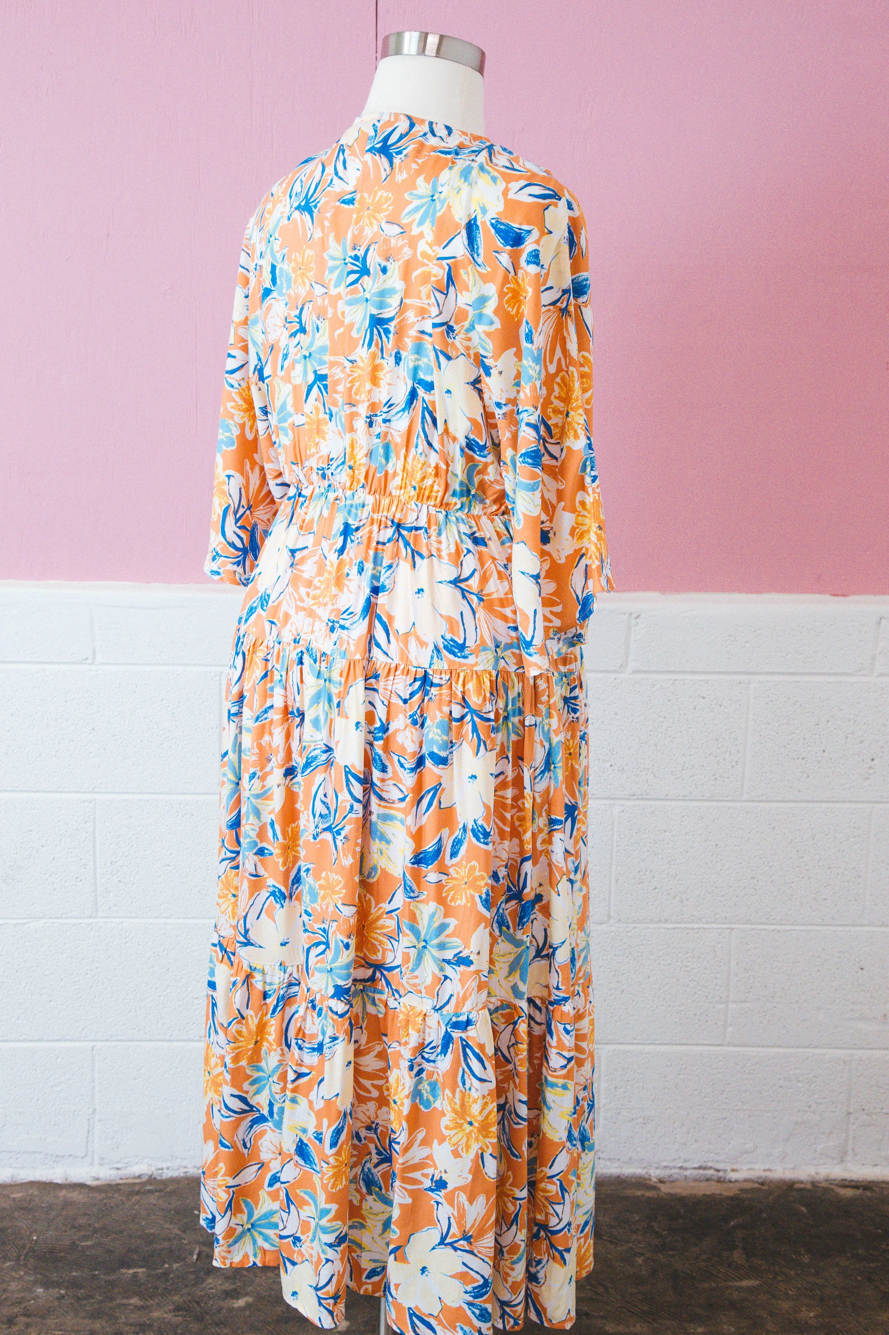 Ximena Floral Maxi Dress, Apricot | Extended Sizes sold by North & Main Clothing Company product image thumbnail 4