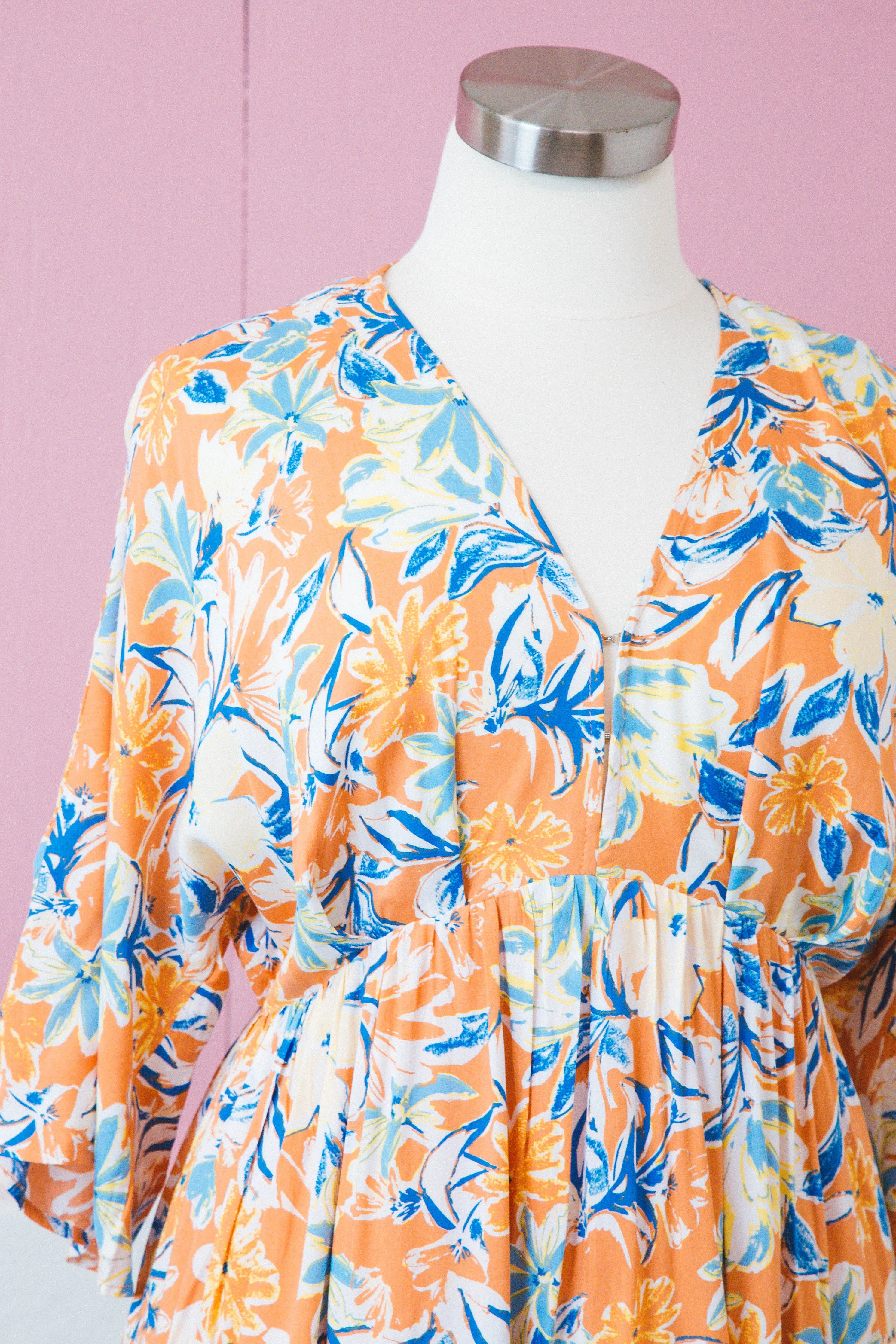 Ximena Floral Maxi Dress, Apricot | Extended Sizes sold by North & Main Clothing Company product image thumbnail 2