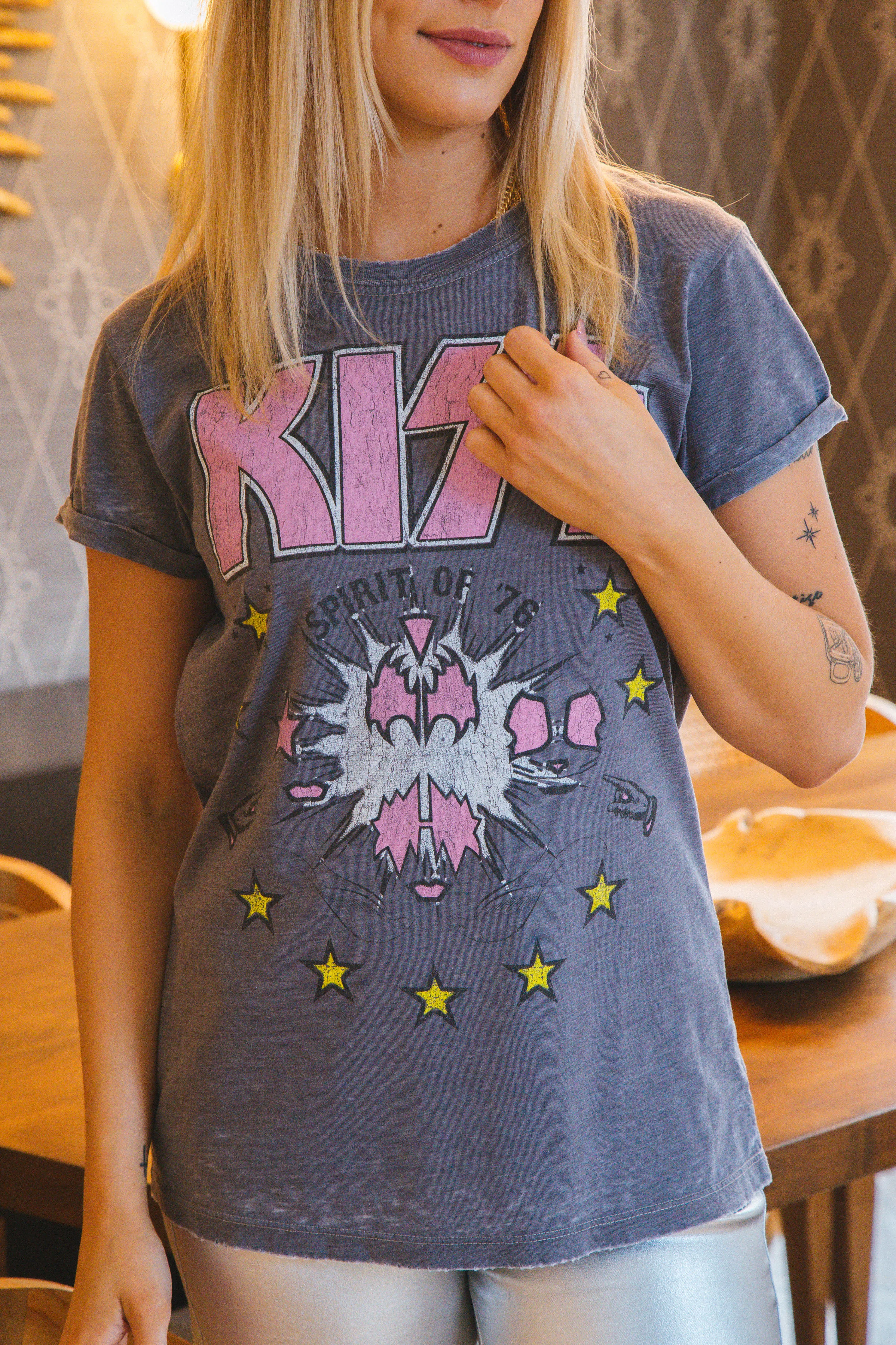 Kiss Burn Out Tee, Steel Grey | Recycled Karma sold by North & Main Clothing Company product image thumbnail 5