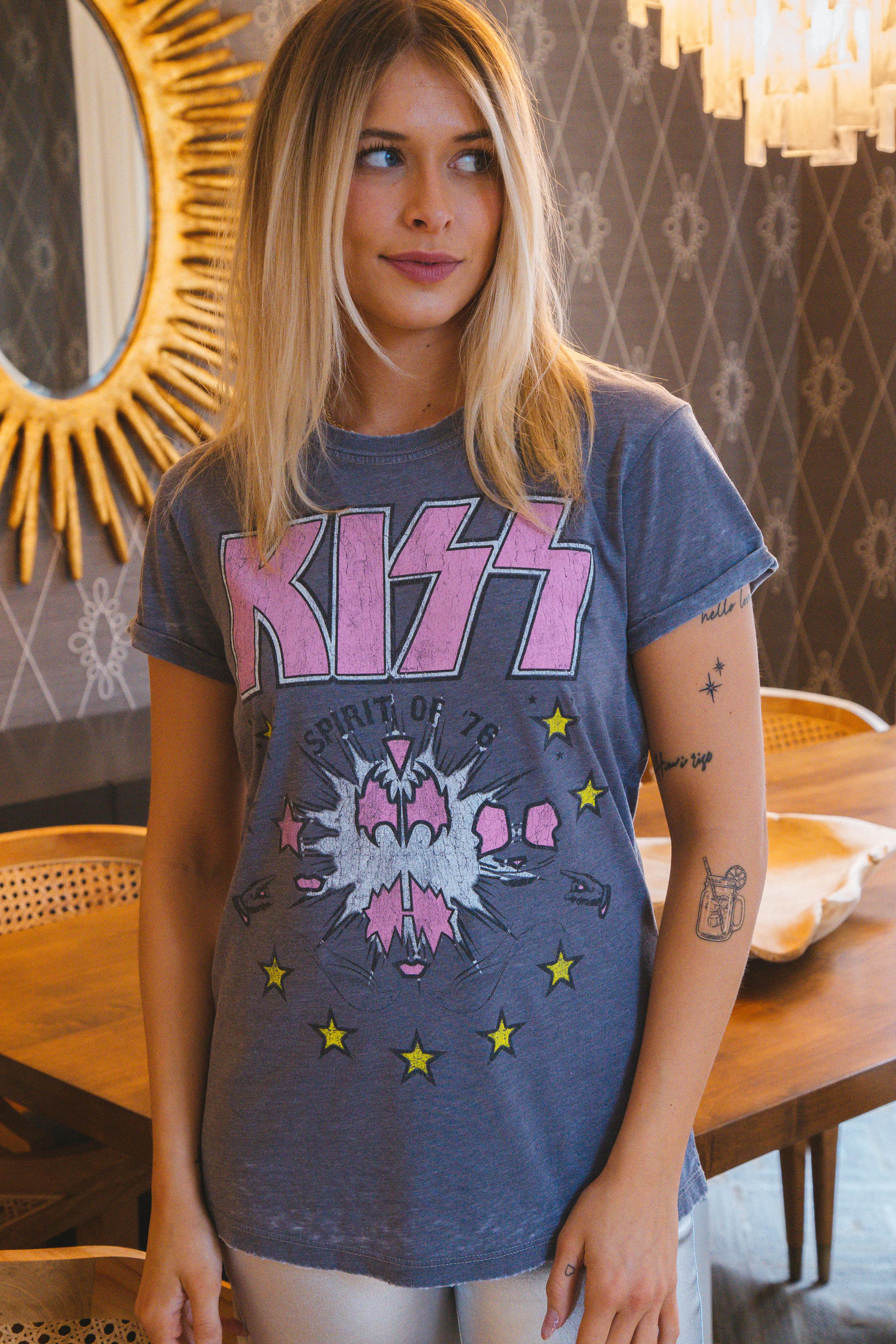 Kiss Burn Out Tee, Steel Grey | Recycled Karma sold by North & Main Clothing Company product image thumbnail 4