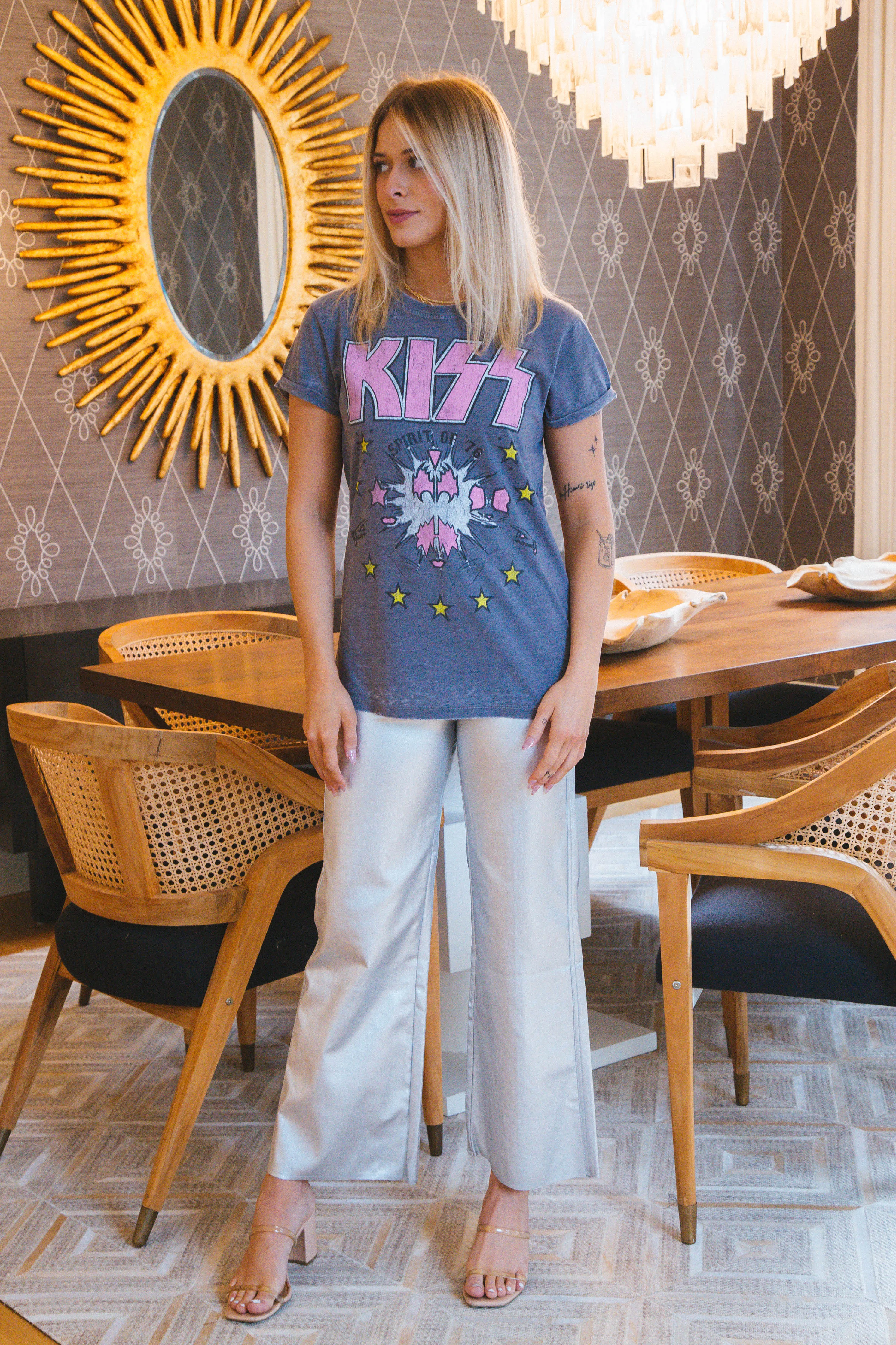 Kiss Burn Out Tee, Steel Grey | Recycled Karma sold by North & Main Clothing Company product image thumbnail 2