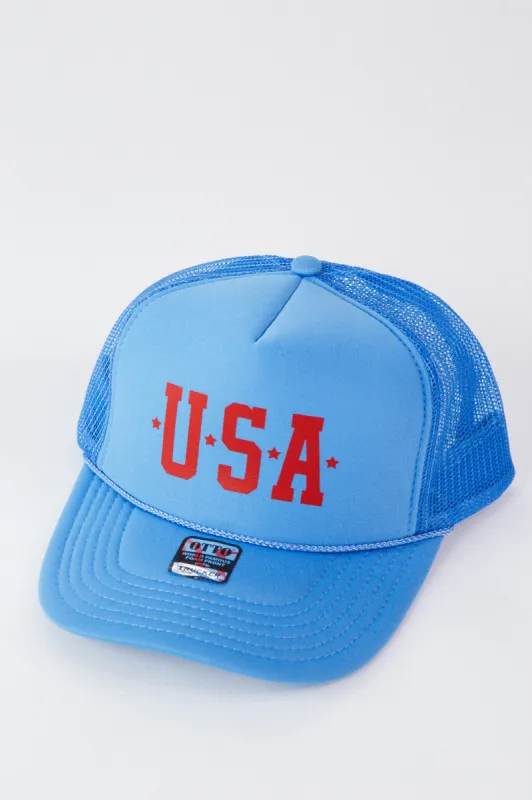 USA Trucker Hat, Blue sold by North & Main Clothing Company