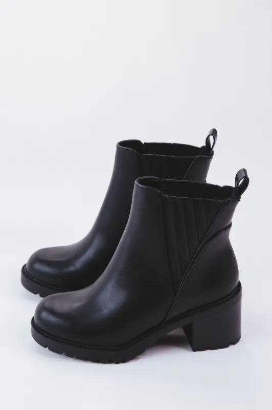 Wisely Lug Sole Chelsea Boot, All Black sold by North & Main Clothing Company