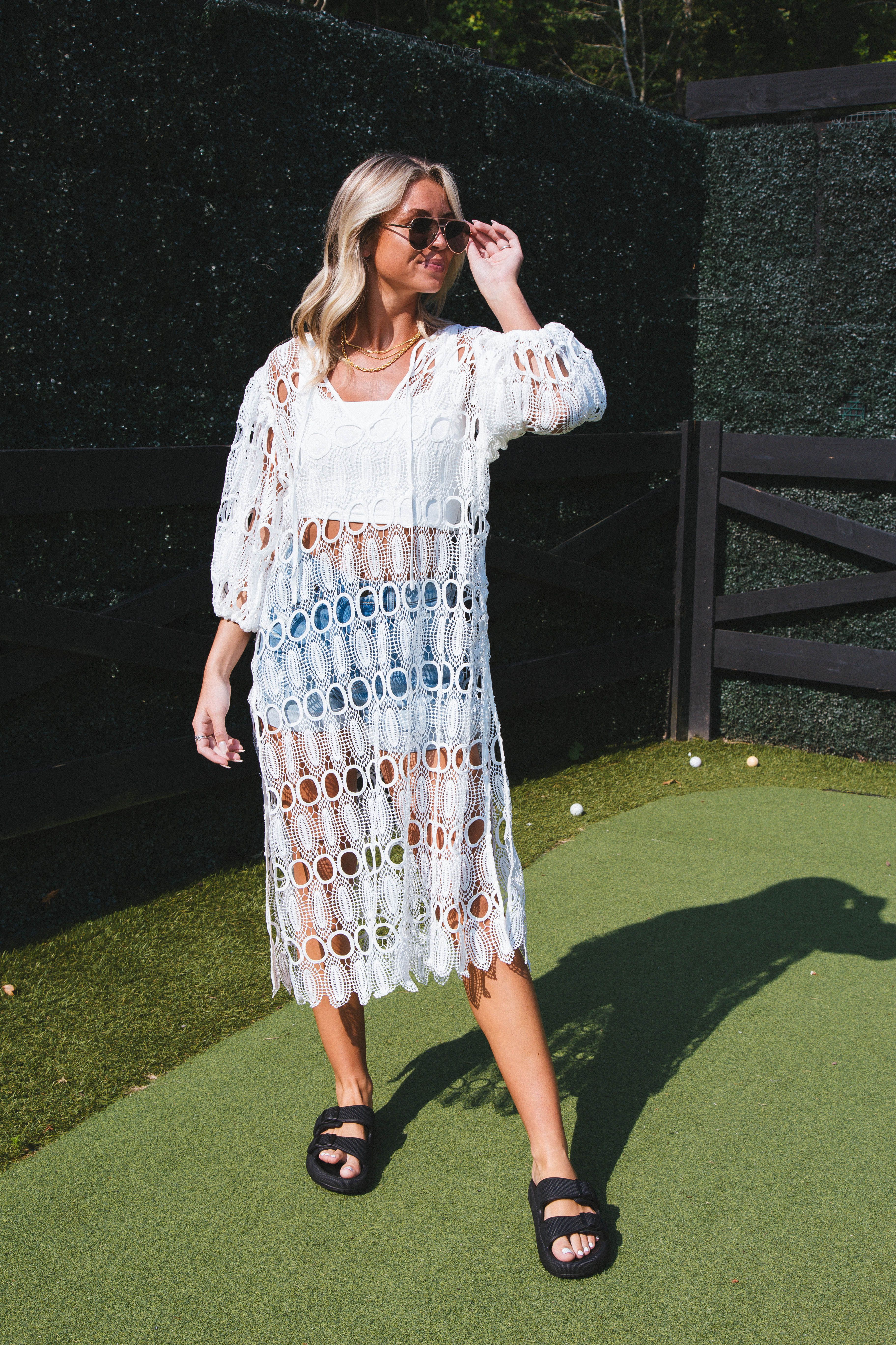 Pamela Eyelet Maxi Dress, White | Buddy Love sold by North & Main Clothing Company product image thumbnail 3