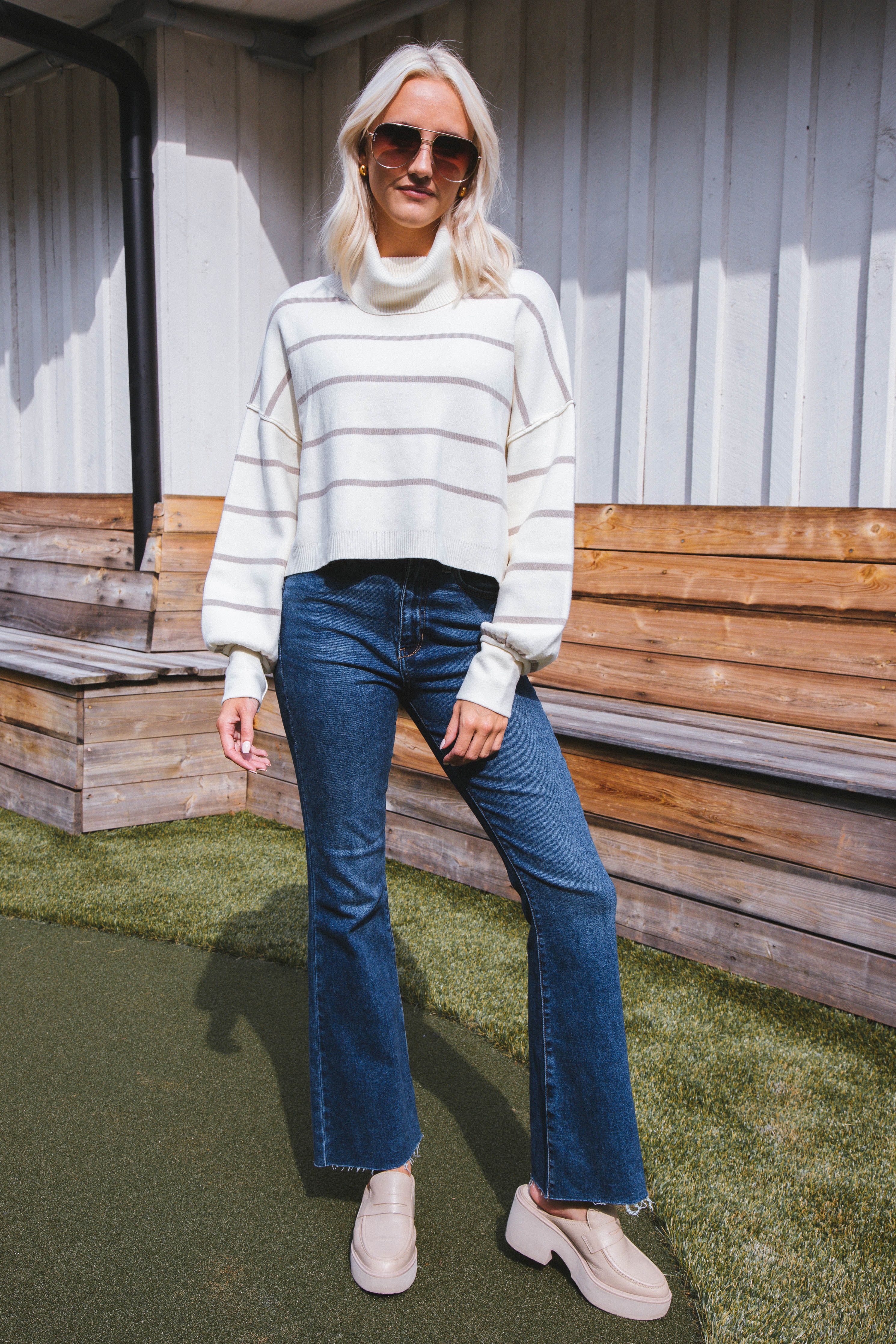 Paulie Turtleneck Sweater, Moonbeam | Free People sold by North & Main Clothing Company