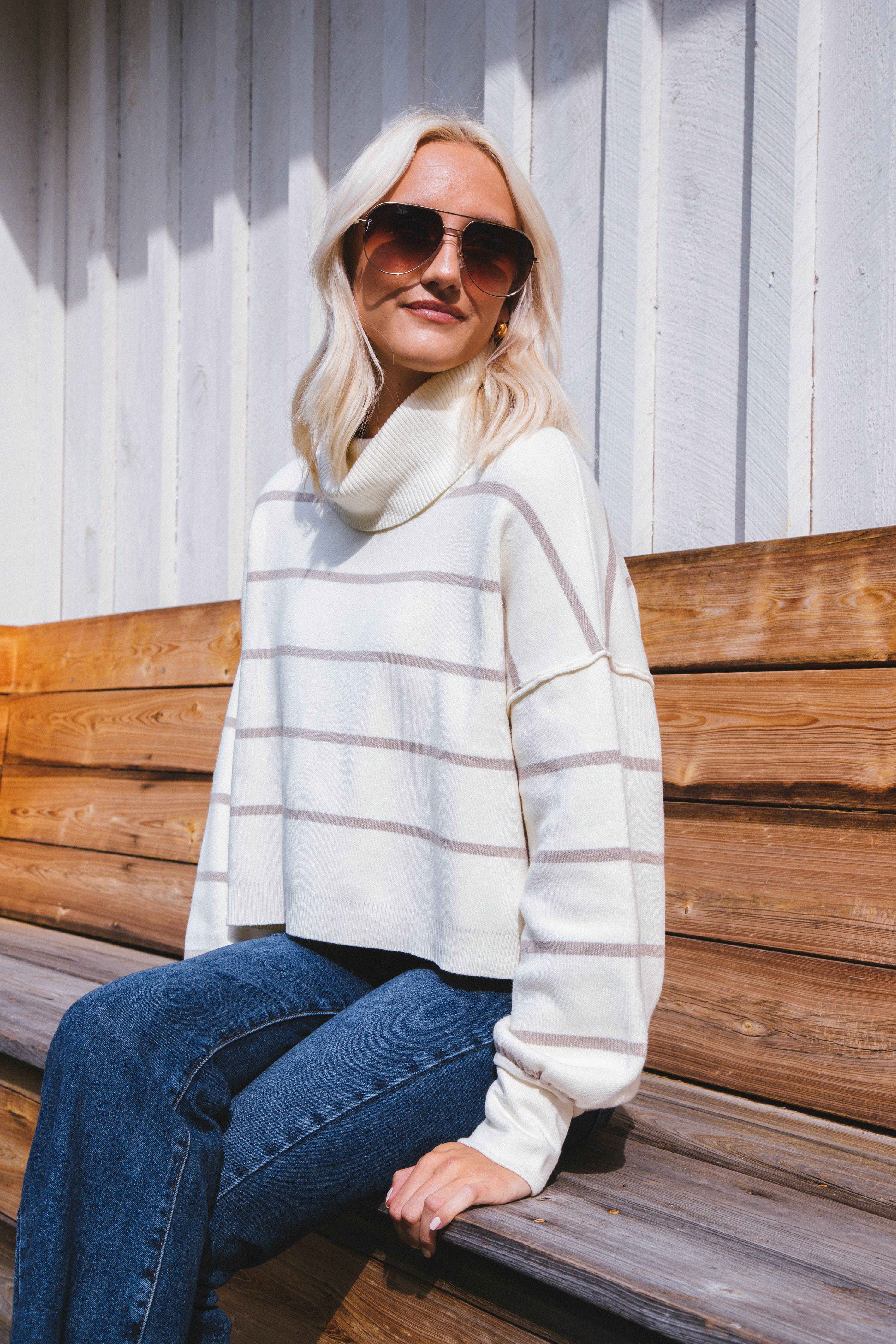 Paulie Turtleneck Sweater, Moonbeam | Free People sold by North & Main Clothing Company product image thumbnail 3
