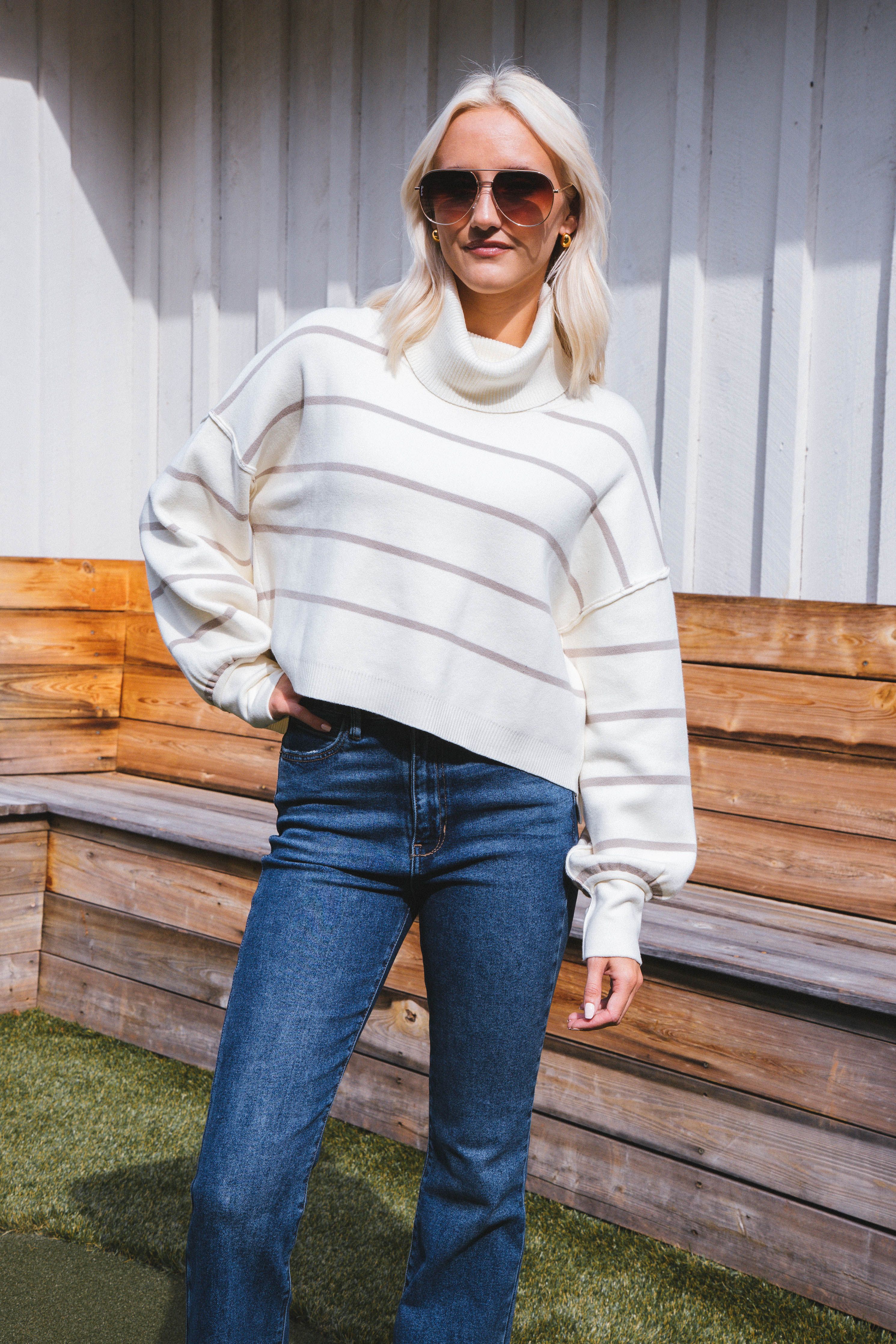 Paulie Turtleneck Sweater, Moonbeam | Free People sold by North & Main Clothing Company product image thumbnail 2
