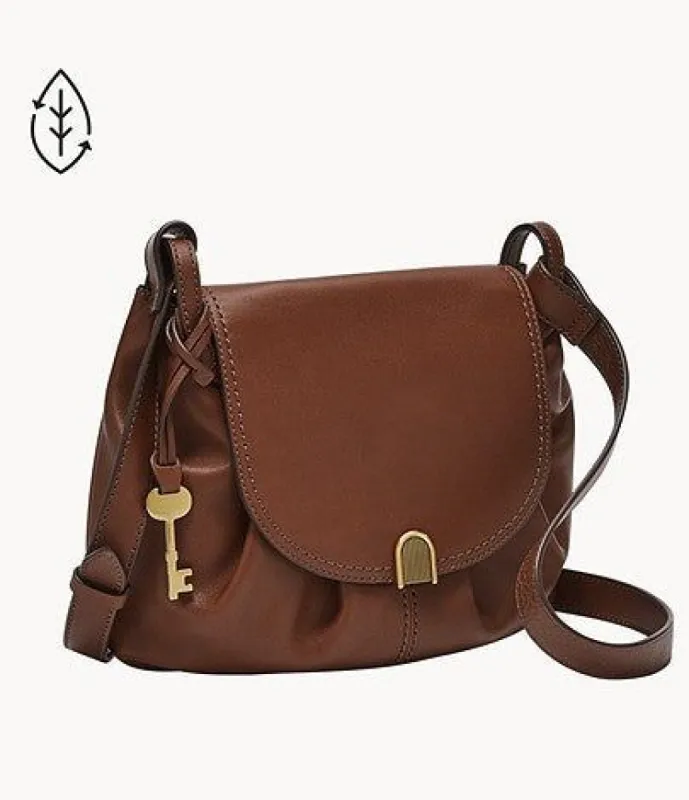 Gigi Flap Crossbody, Brown | Fossil sold by North & Main Clothing Company