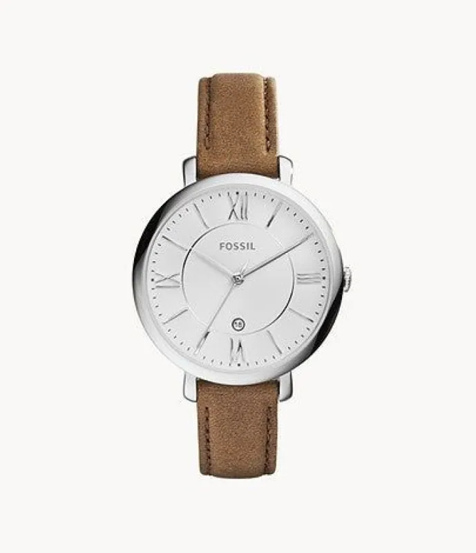Jacqueline Brown Leather Watch, Brown | FOSSIL sold by North & Main Clothing Company