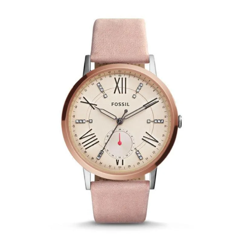 Gazer Multifunction Leather Watch, Blush | Fossil® sold by North & Main Clothing Company
