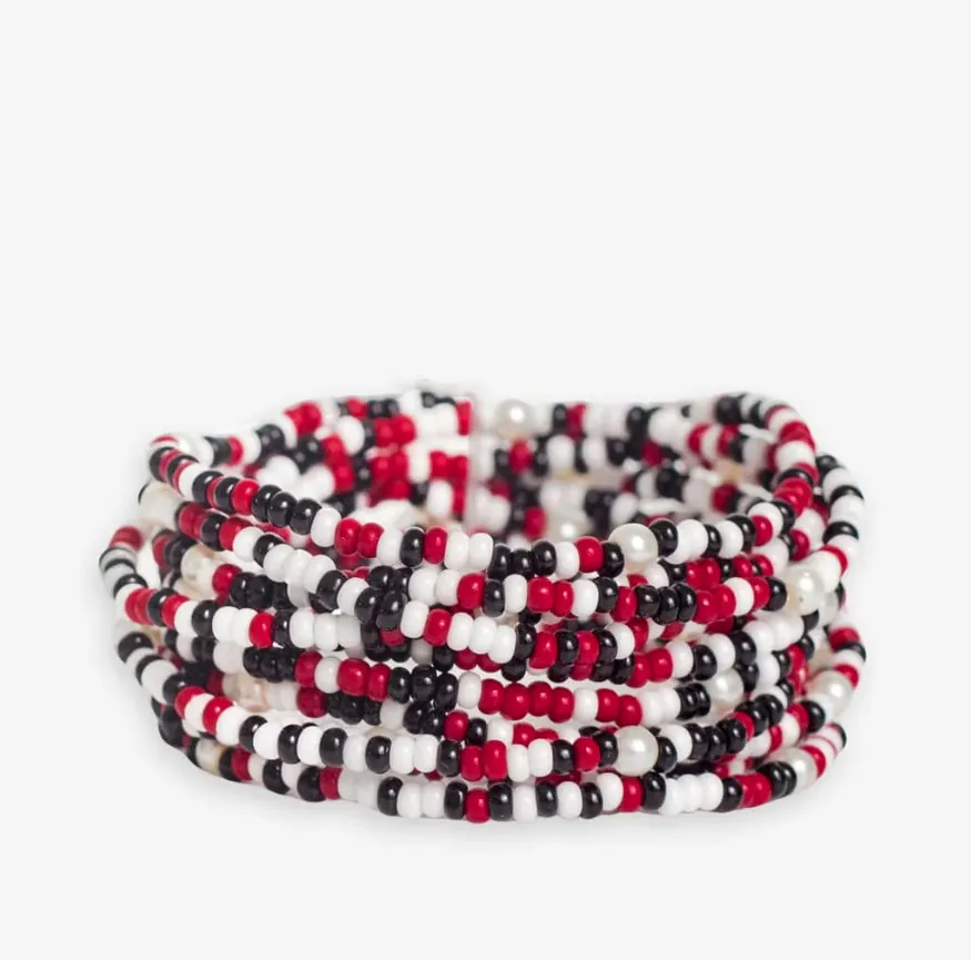 Set of 10 Stretch Bracelets, Black/Red/White | Ink + Alloy sold by North & Main Clothing Company product image thumbnail 2