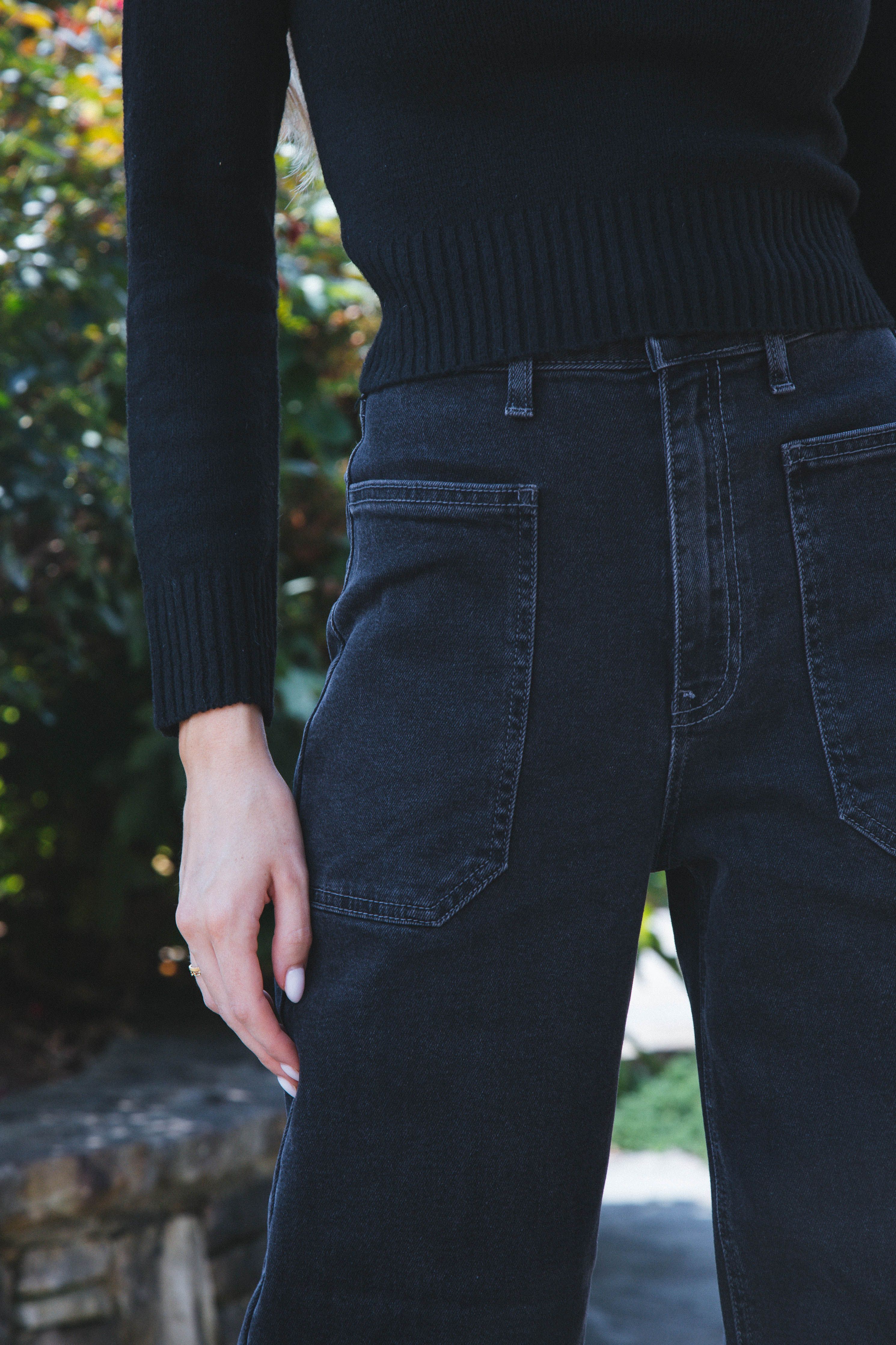 Dinah Denim Utility Pants, Black sold by North & Main Clothing Company product image thumbnail 2