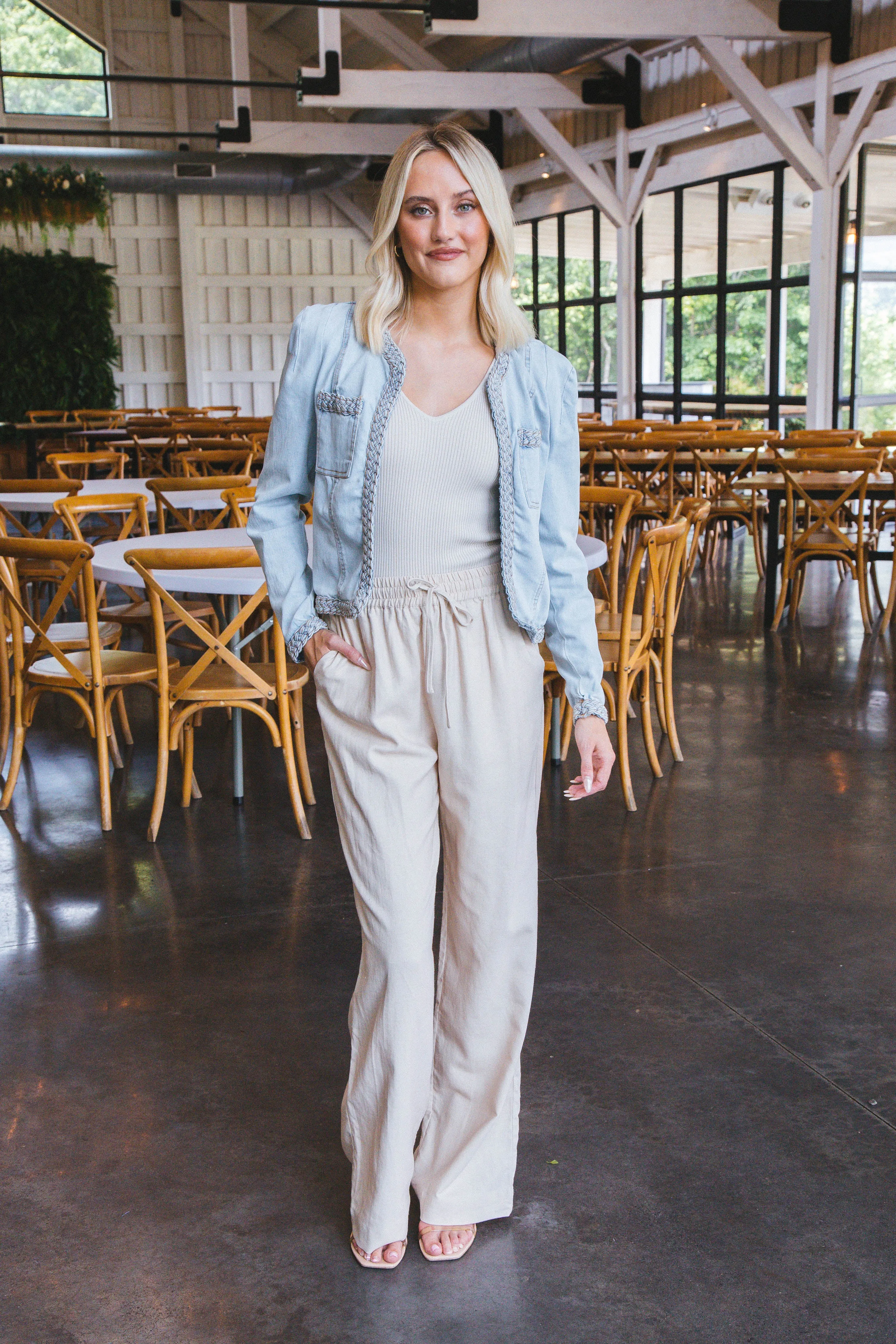 Paige Braided Trim Jean Jacket, Light Denim sold by North & Main Clothing Company product image thumbnail 5