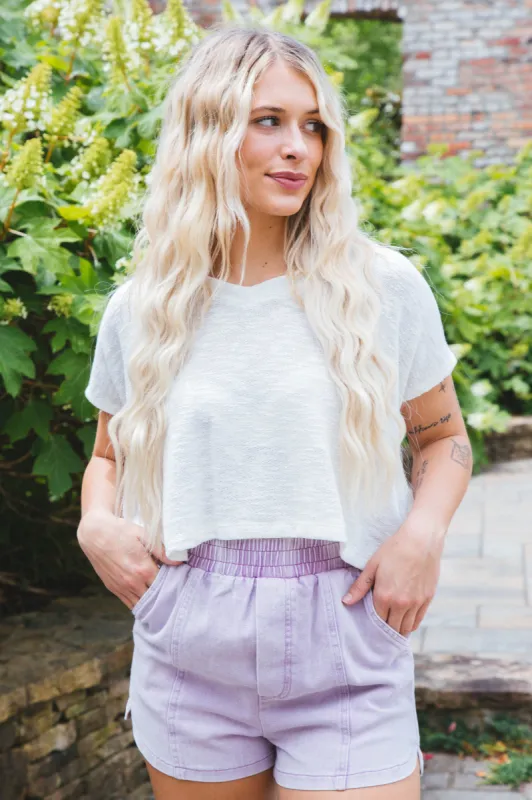 Amber V-Neck Crop Top, Ivory sold by North & Main Clothing Company