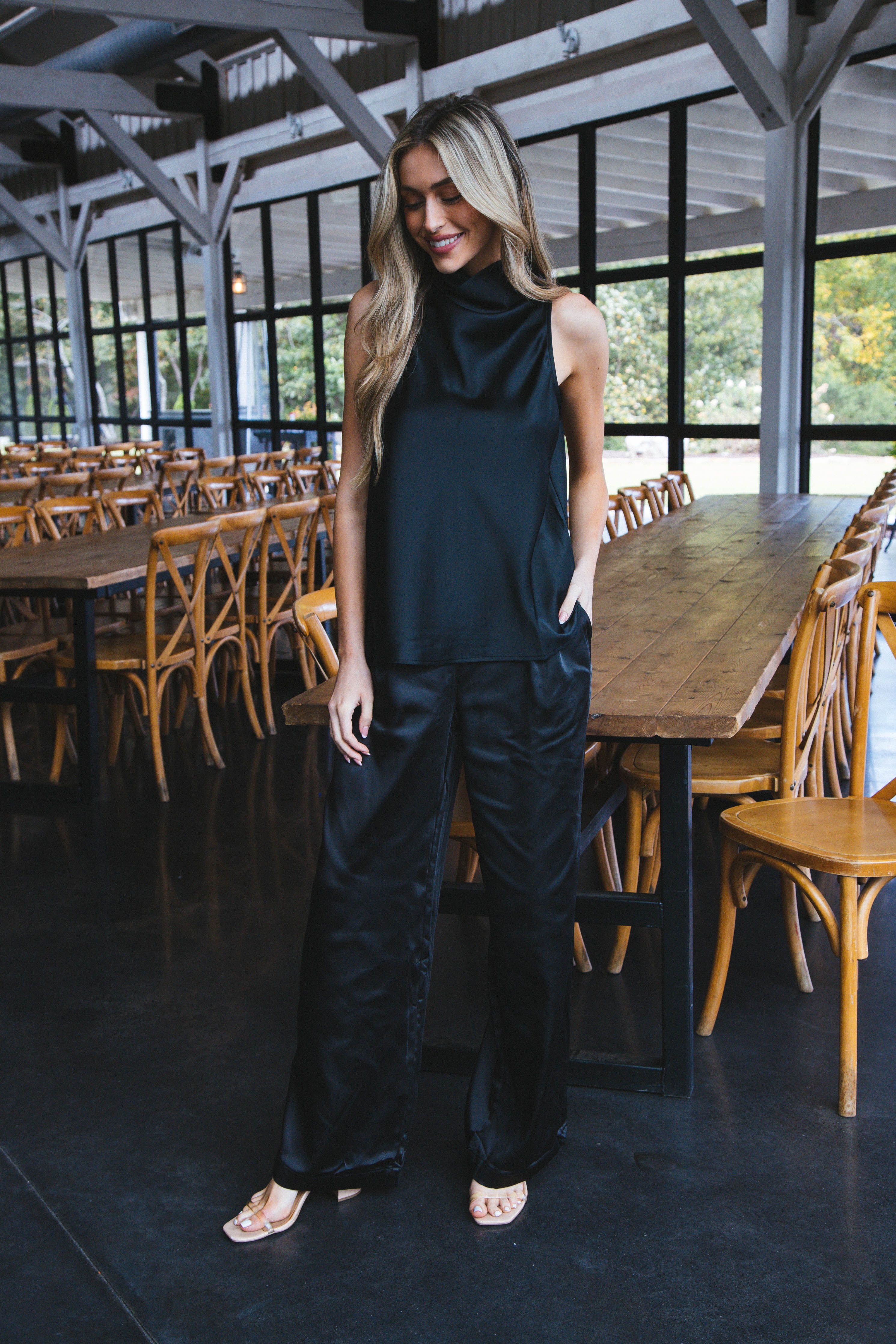 Too Cute Satin Sleeveless Top, Black | Sanctuary sold by North & Main Clothing Company product image thumbnail 2
