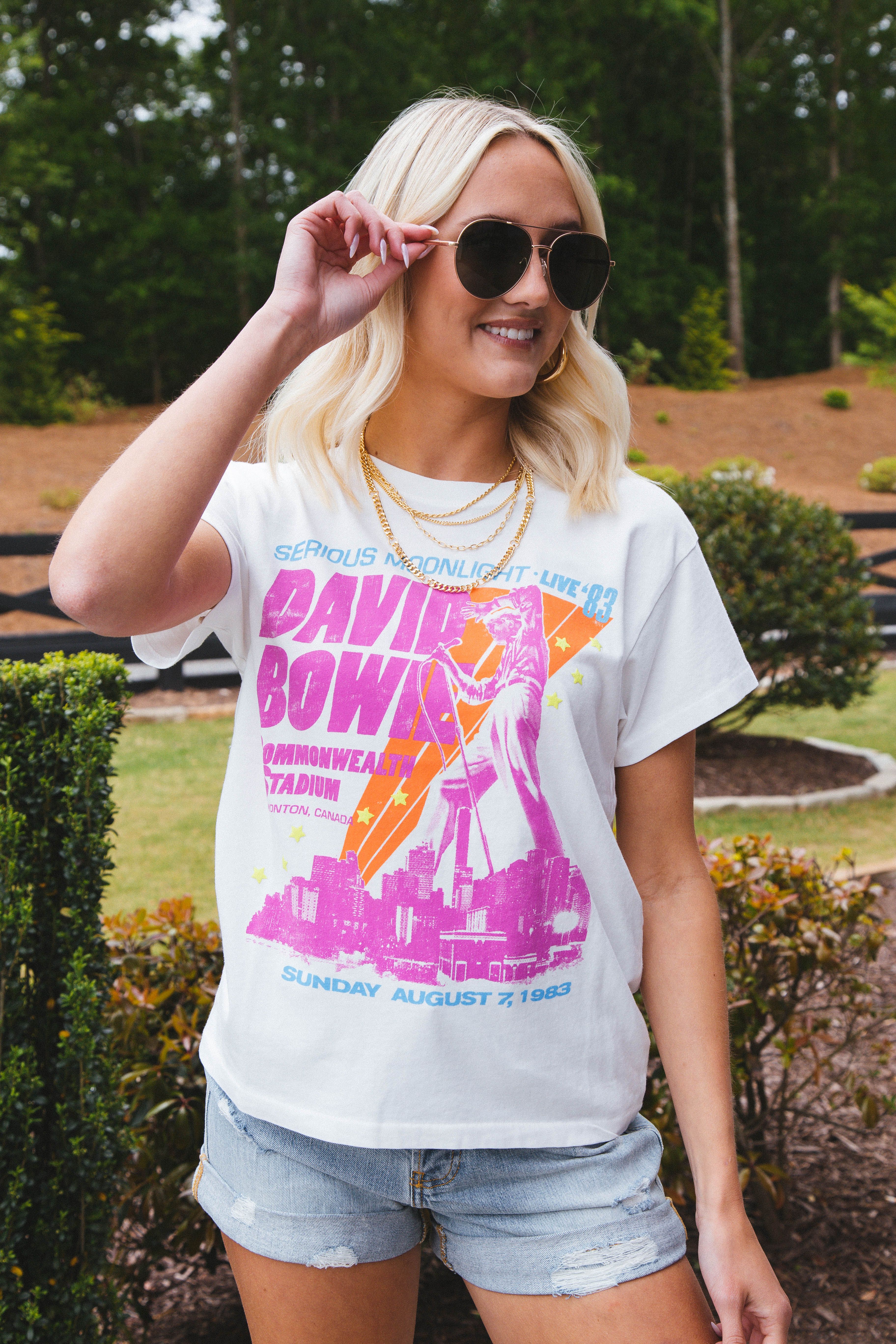 David Bowie Moonlight Tee, Vintage White | Daydreamer sold by North & Main Clothing Company product image thumbnail 5