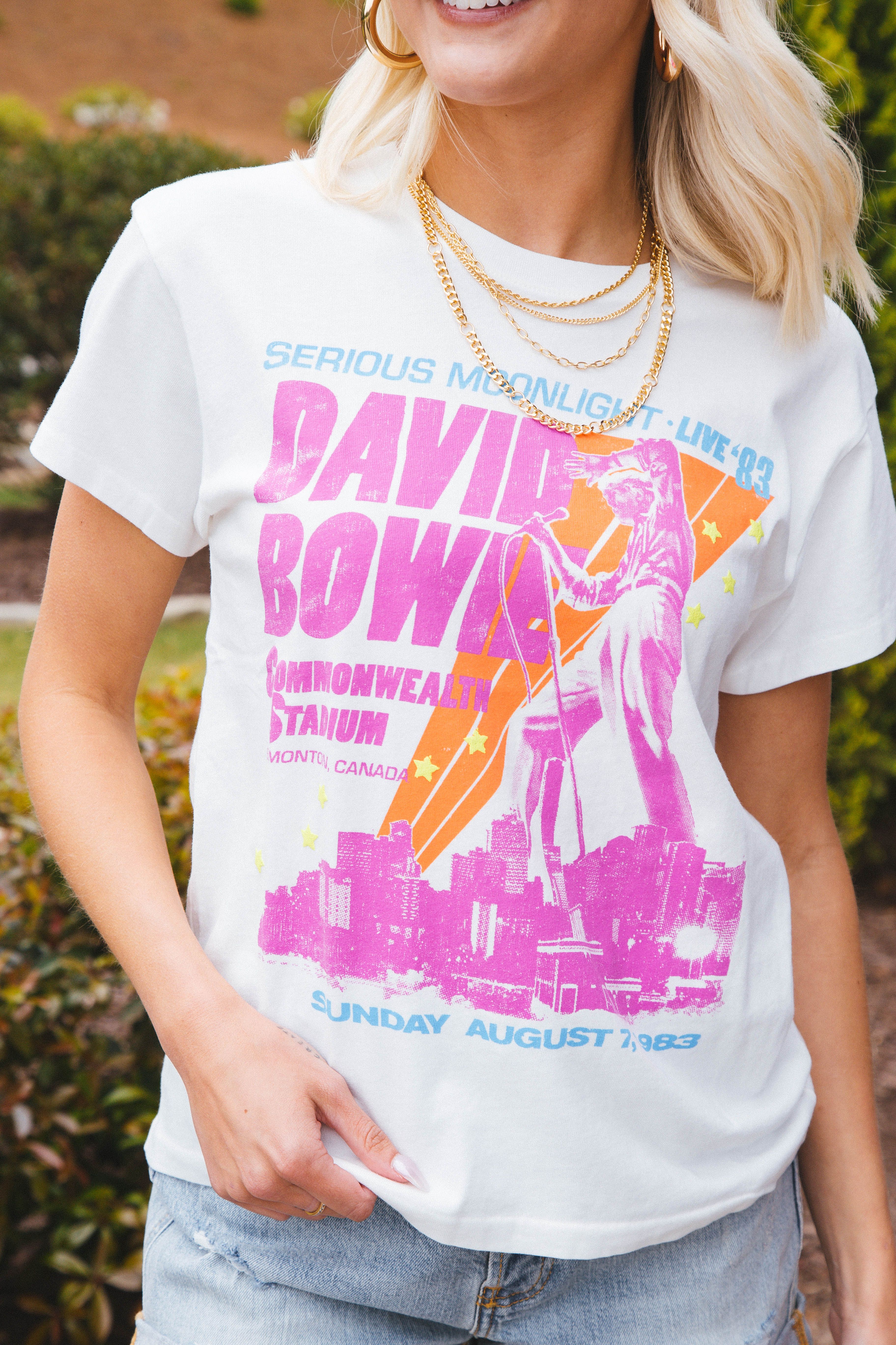 David Bowie Moonlight Tee, Vintage White | Daydreamer sold by North & Main Clothing Company product image thumbnail 2