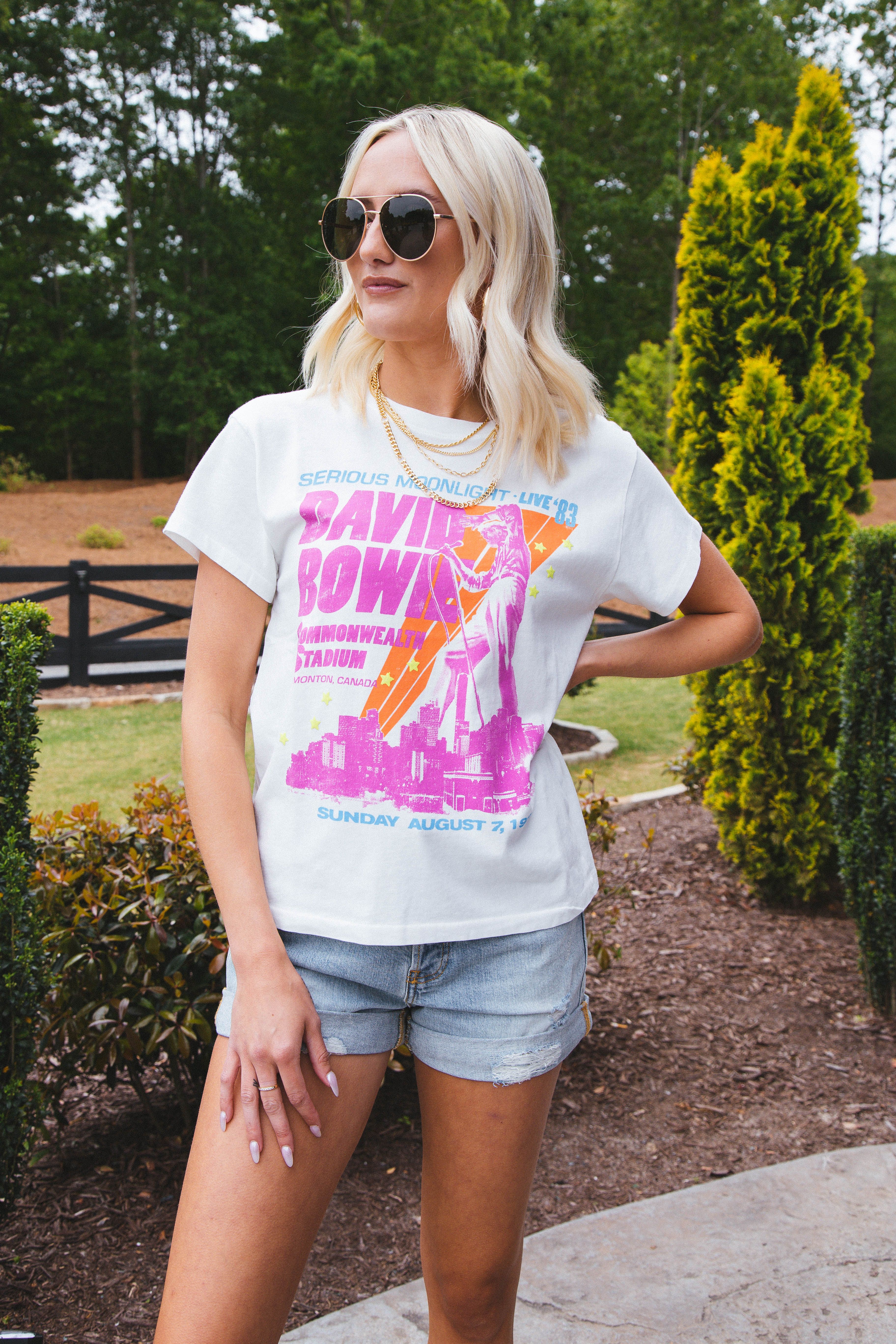 David Bowie Moonlight Tee, Vintage White | Daydreamer sold by North & Main Clothing Company product image thumbnail 3