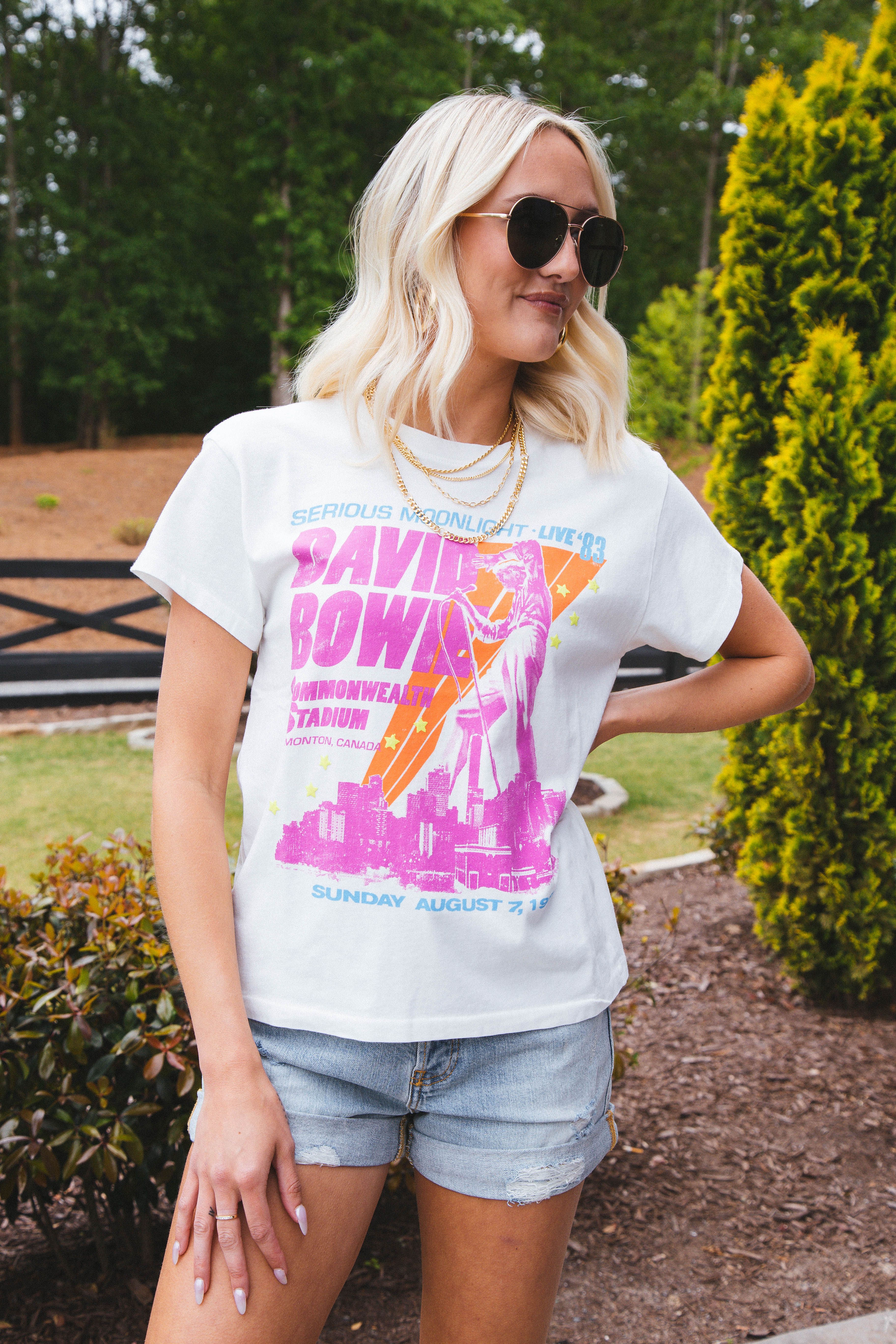 David Bowie Moonlight Tee, Vintage White | Daydreamer sold by North & Main Clothing Company product image thumbnail 4