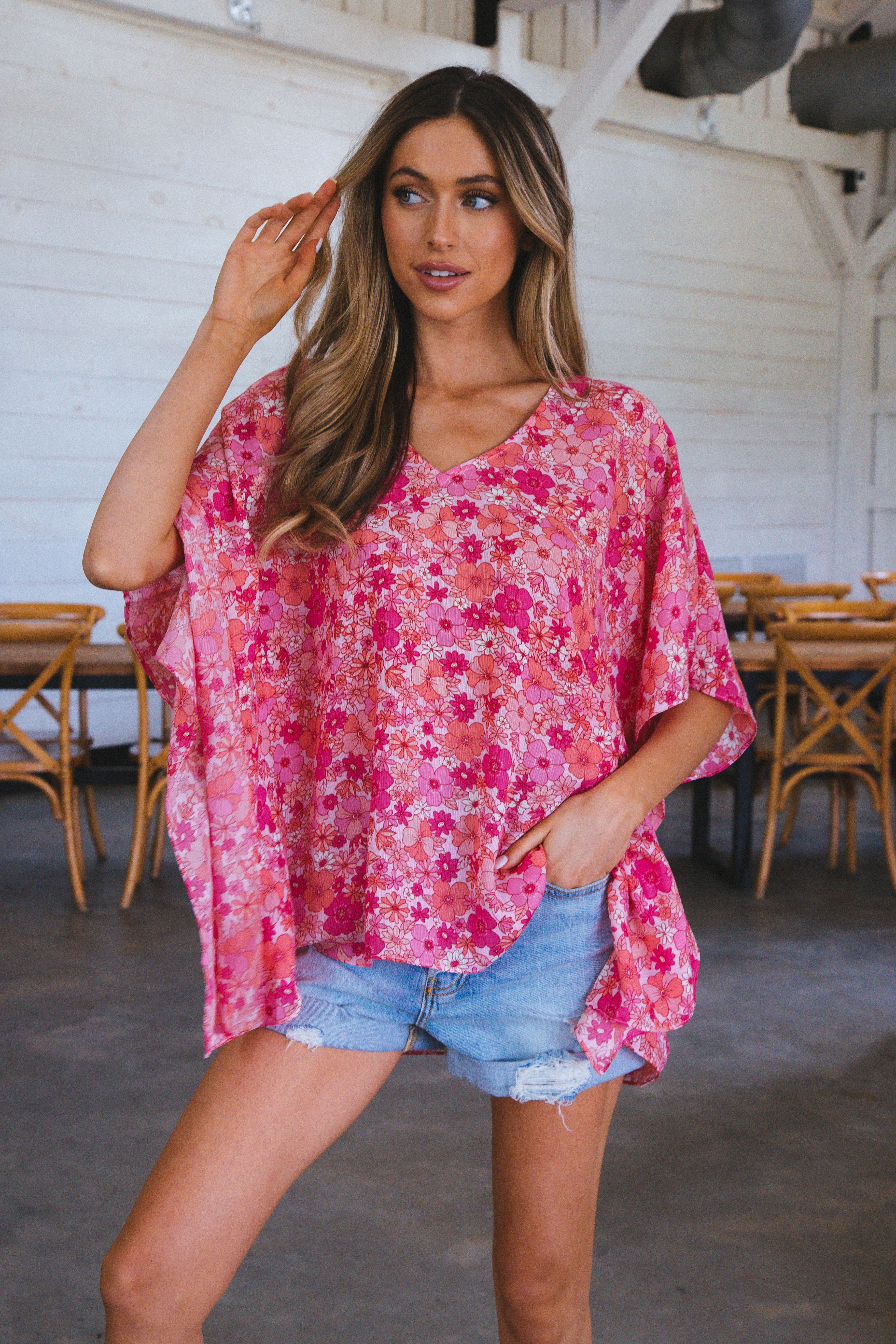Beautiful Floral North Tunic, Hawaiian Sun | Buddy Love sold by North & Main Clothing Company product image thumbnail 5