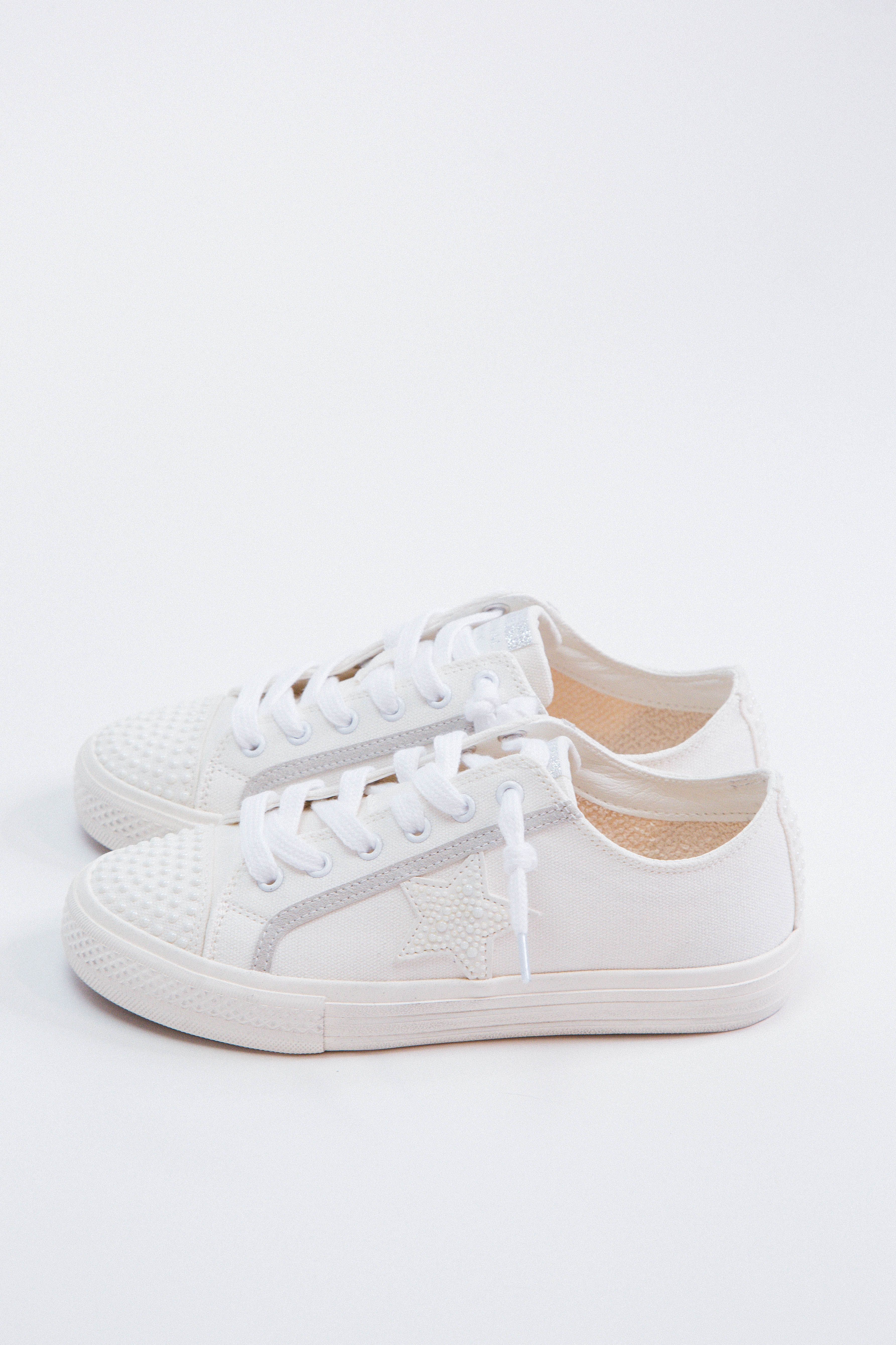 Alive Classic Low Top Star Sneaker, White Pearls | Vintage Havana sold by North & Main Clothing Company