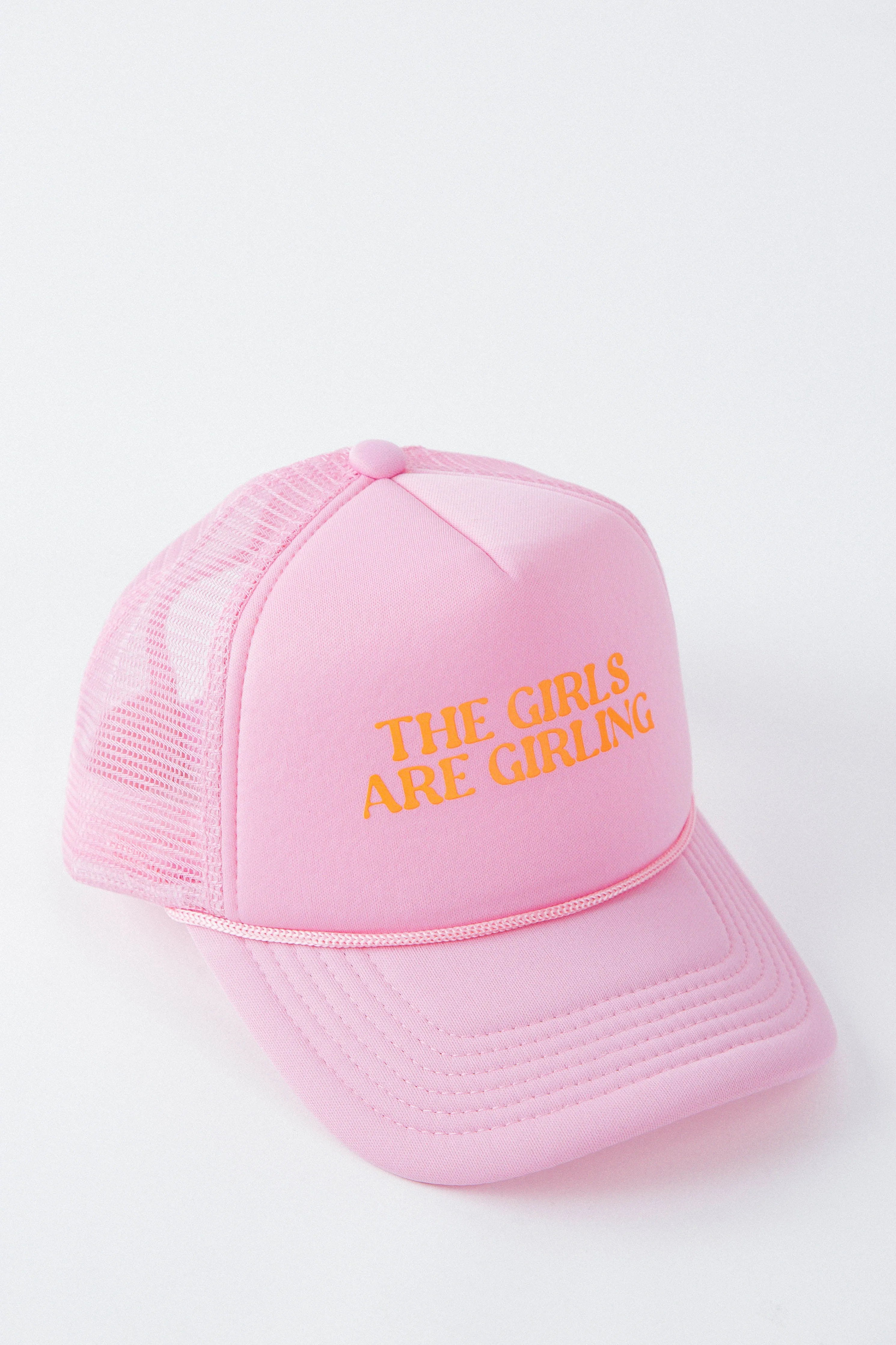 The Girls Are Girling Trucker Hat, Pink sold by North & Main Clothing Company