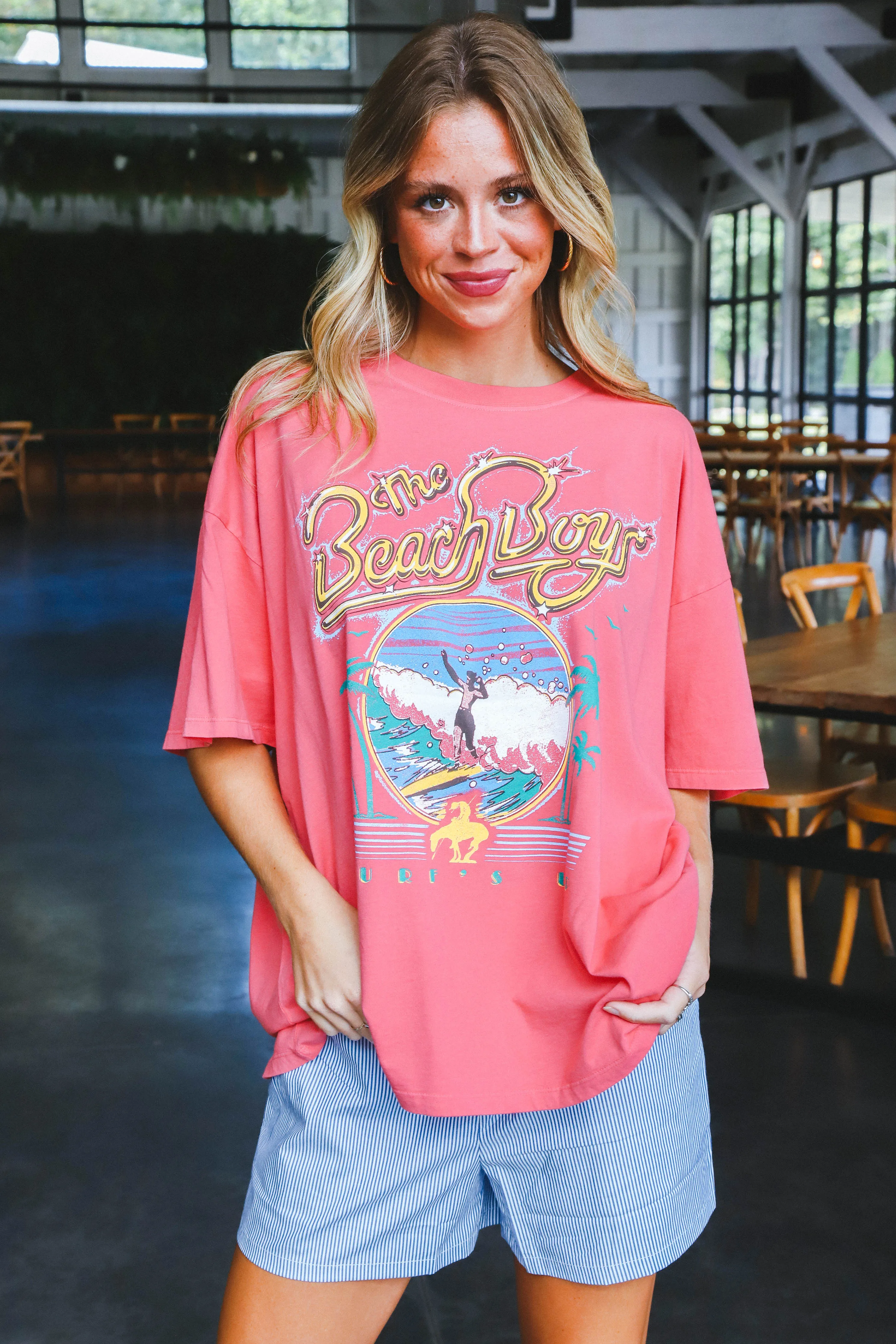 Beach Boys Surfs Up Graphic Tee, Rose Water | Daydreamer sold by North & Main Clothing Company