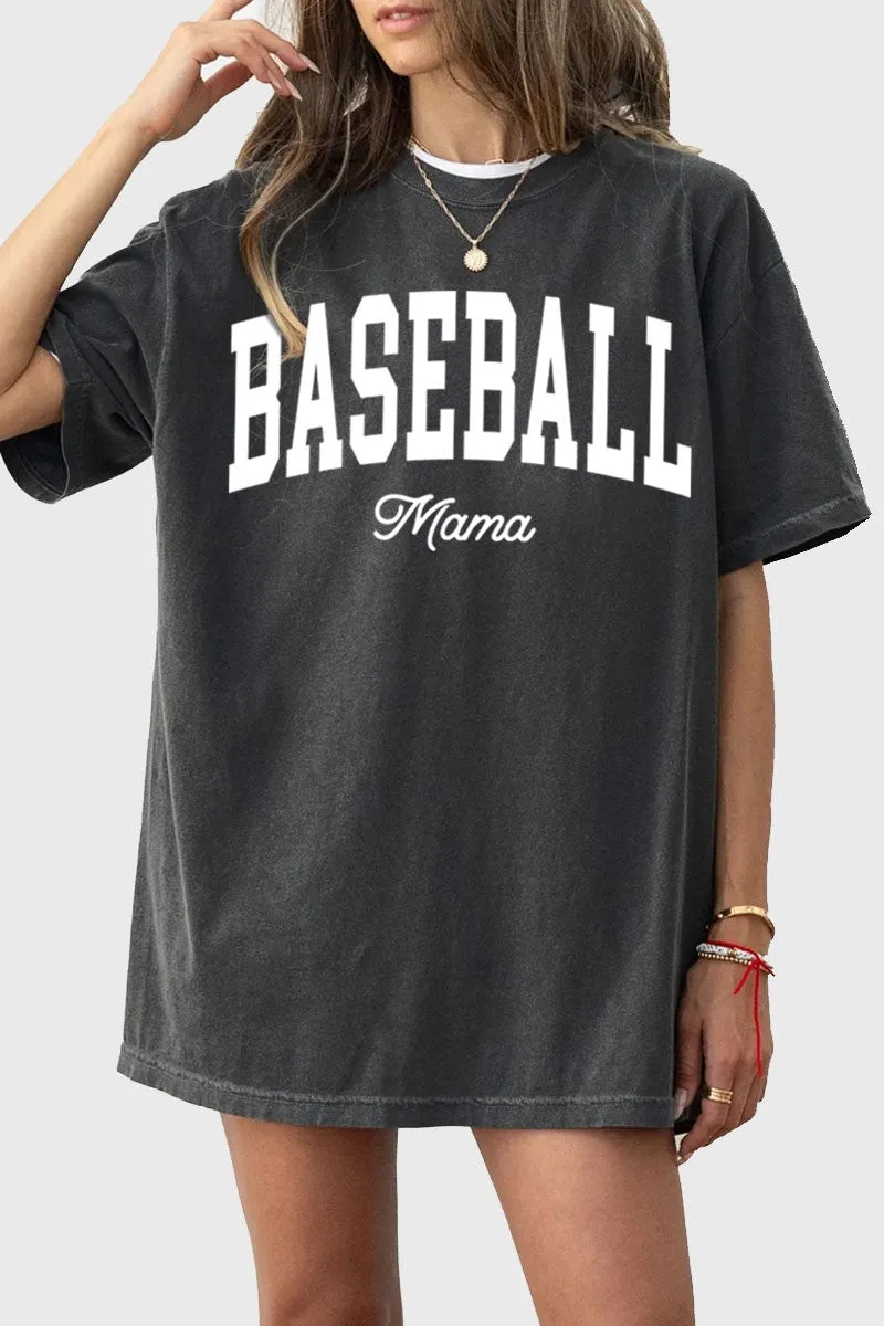 Baseball Mama Oversized Graphic Tee, Mineral Black sold by North & Main Clothing Company product image thumbnail 2