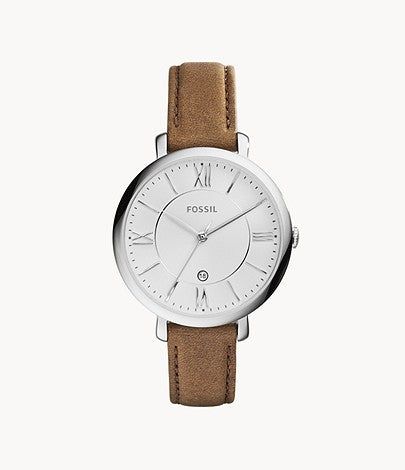 Jacqueline Brown Leather Watch, Brown | FOSSIL sold by North & Main Clothing Company