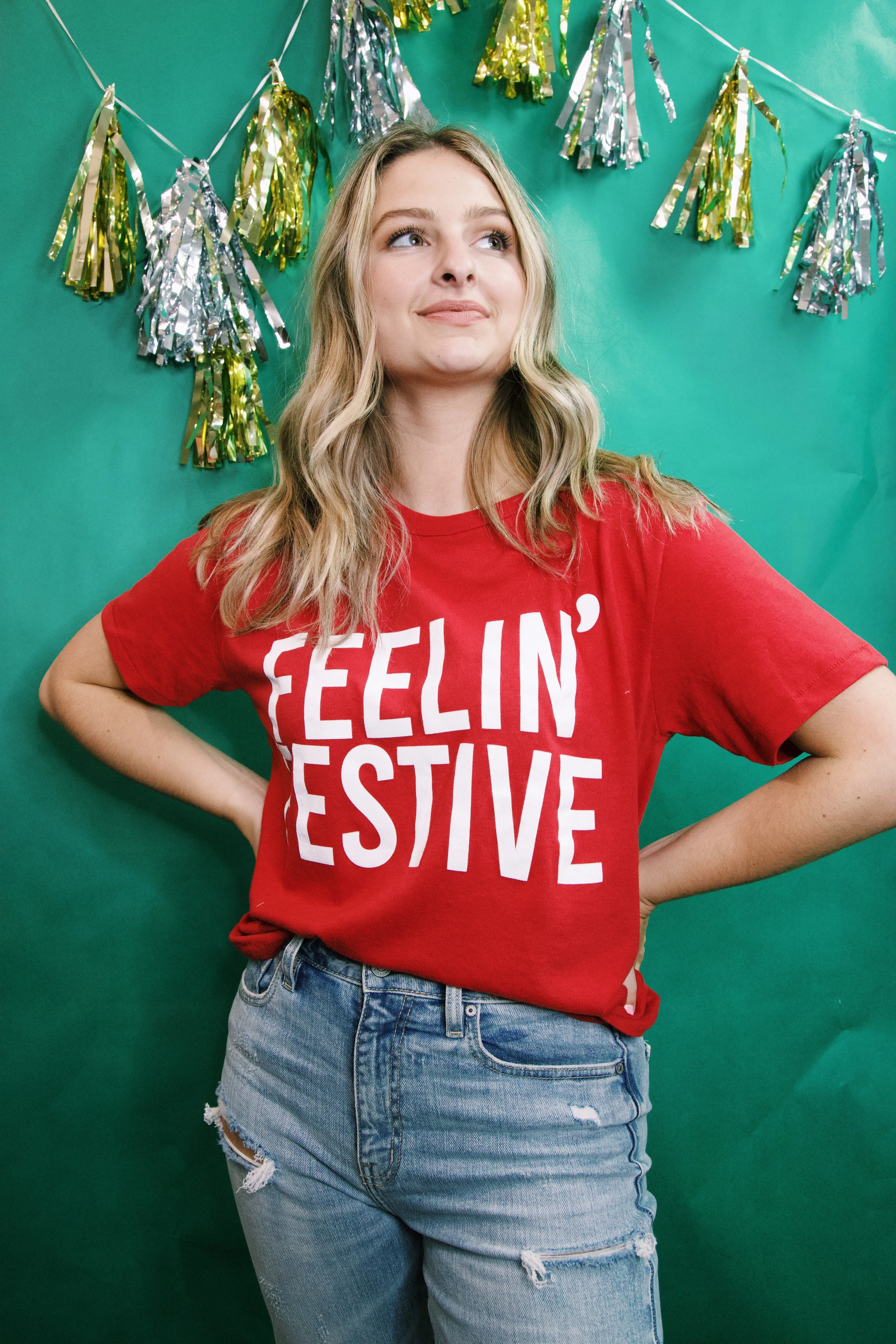 Feelin' Festive Graphic Tee, Red sold by North & Main Clothing Company product image thumbnail 3