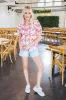 Nova Puff Sleeve Printed Top, Natural/Red sold by North & Main Clothing Company