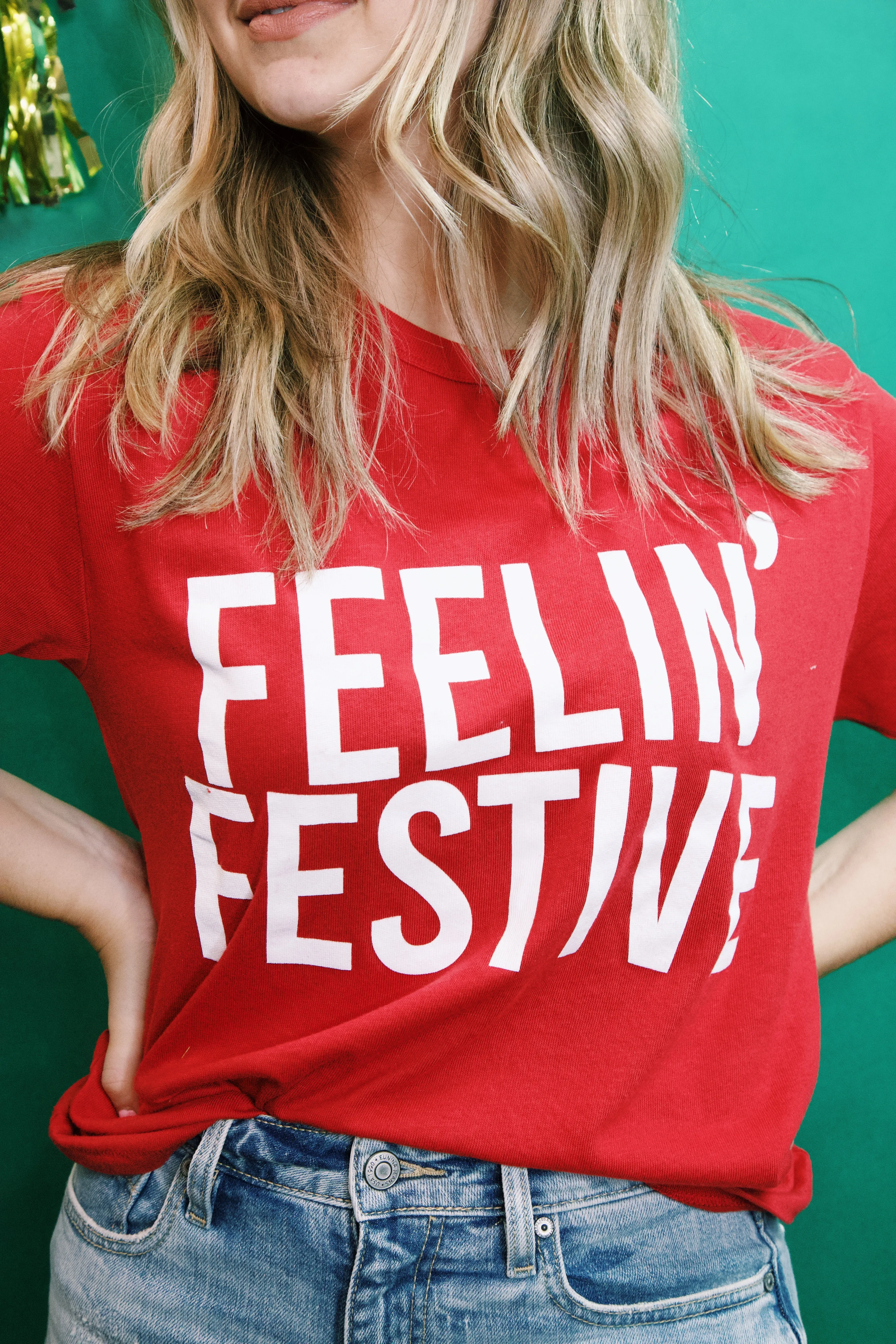 Feelin' Festive Graphic Tee, Red sold by North & Main Clothing Company product image thumbnail 2