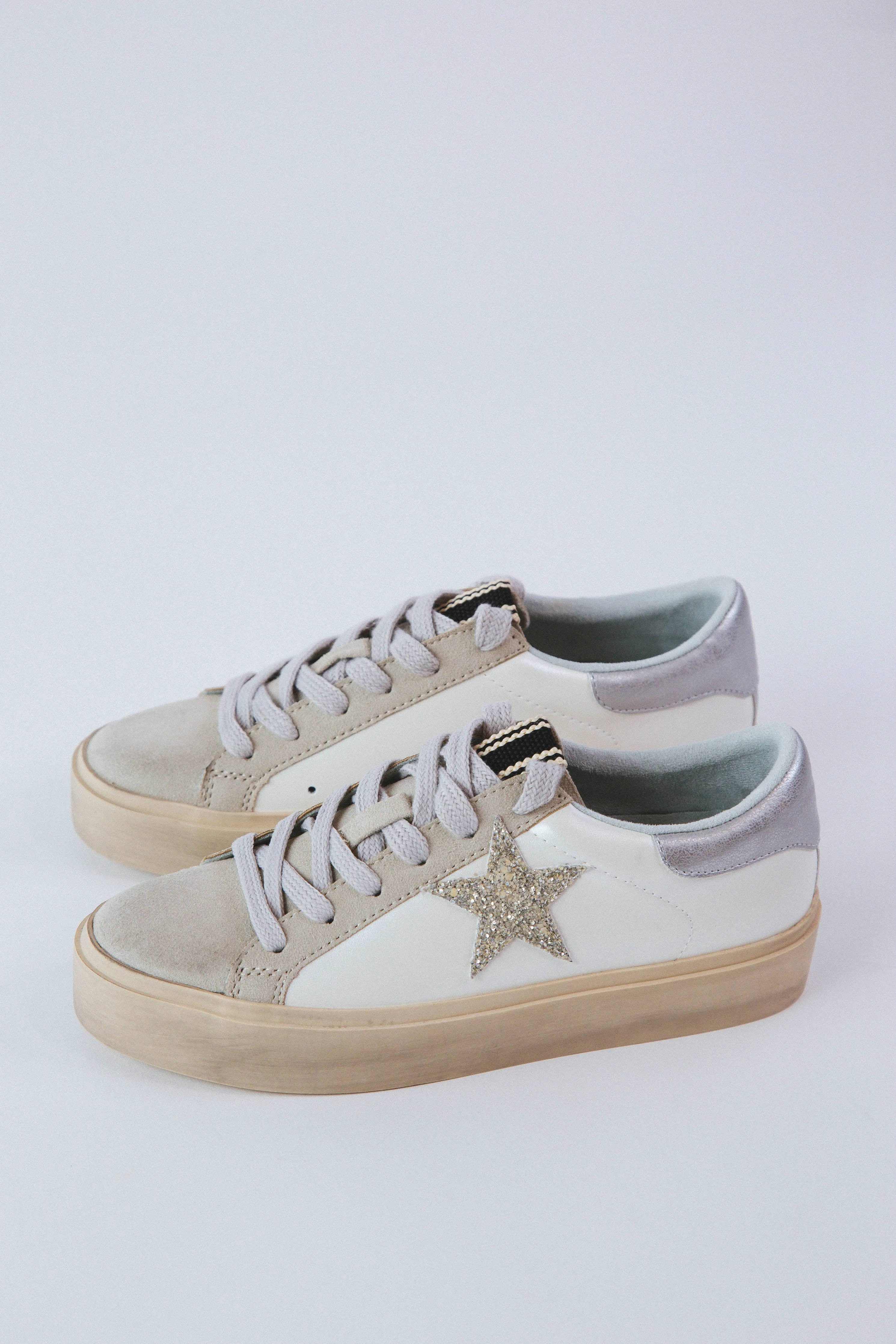 Reba Platform Star Sneaker, Pearl | ShuShop sold by North & Main Clothing Company