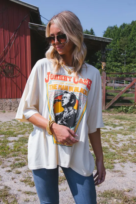 Johnny Cash Graphic Tee, Stone Vintage | DayDreamer sold by North & Main Clothing Company
